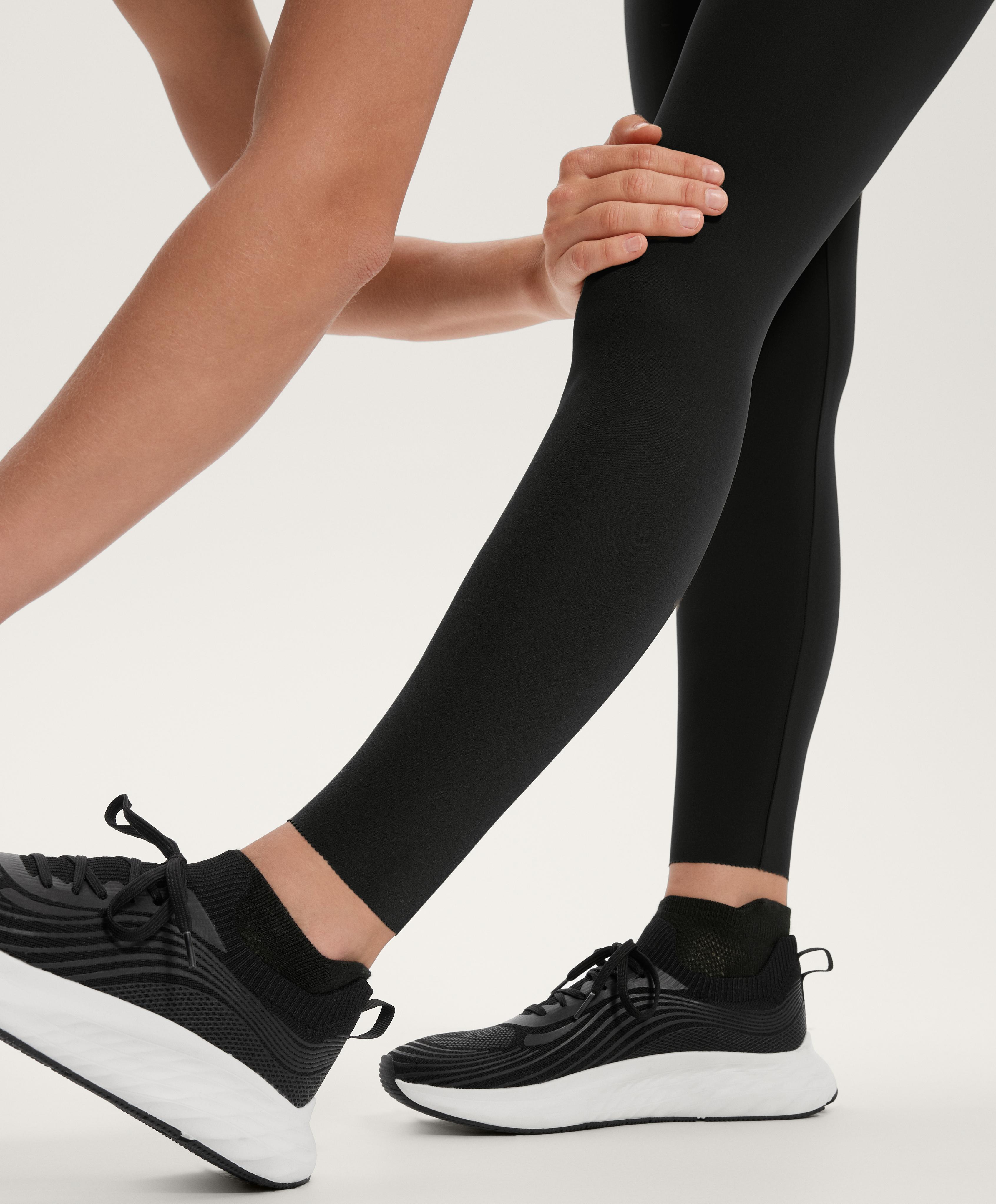Ankle-length high rise Compressive core control block leggings 65 cm