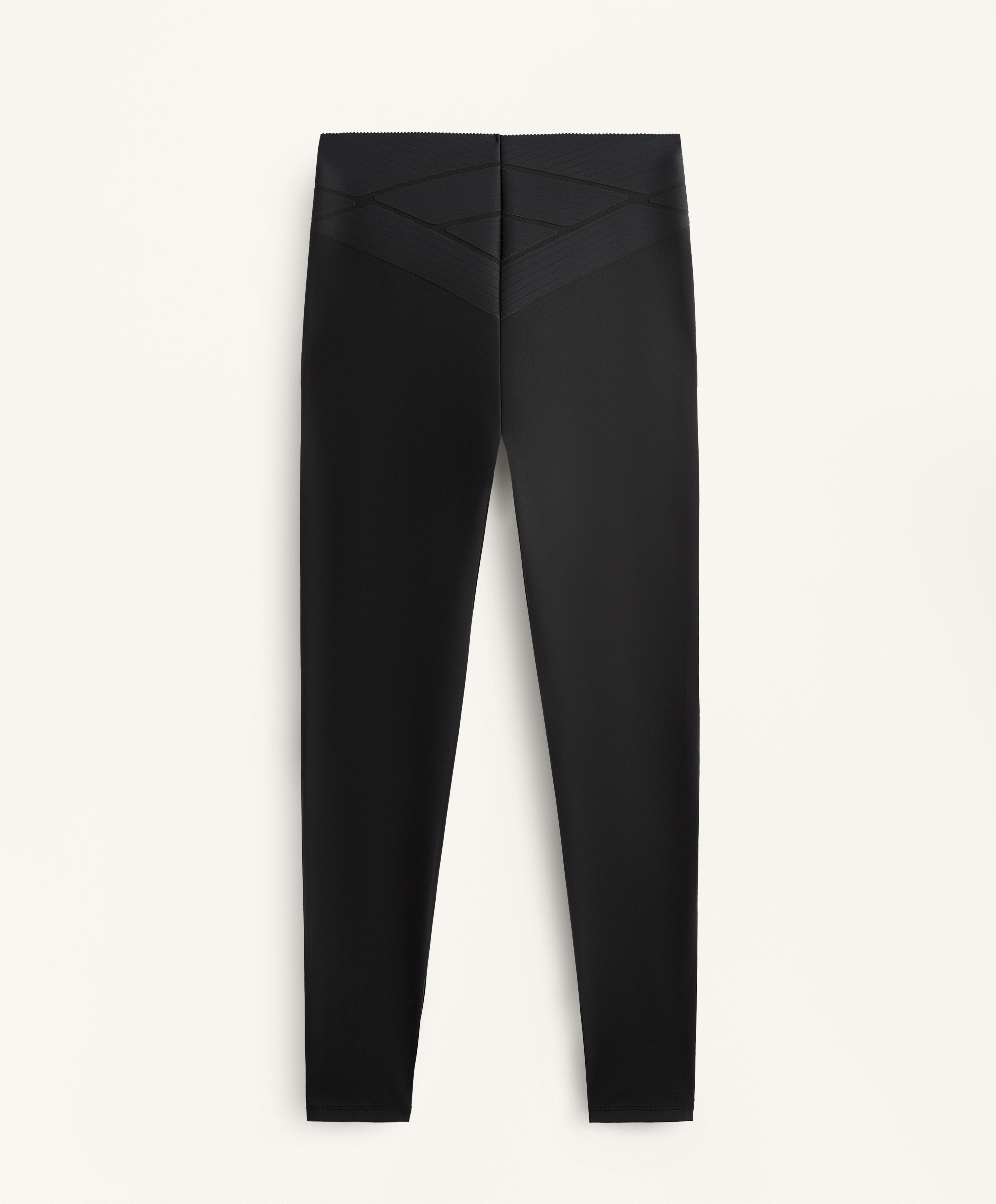 Ankle-length high rise Compressive core control block leggings 65 cm