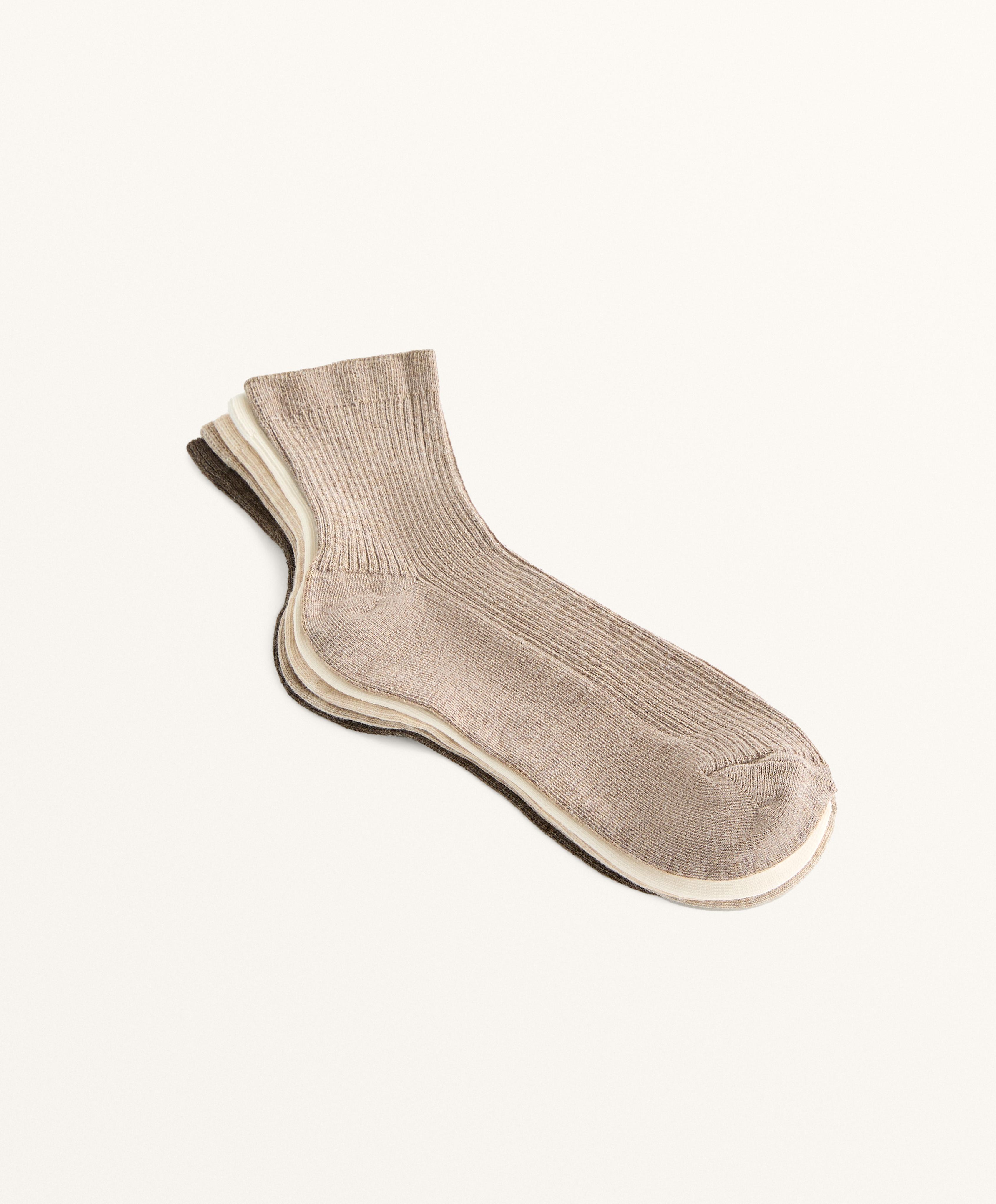 5 pairs of quarter socks with cotton