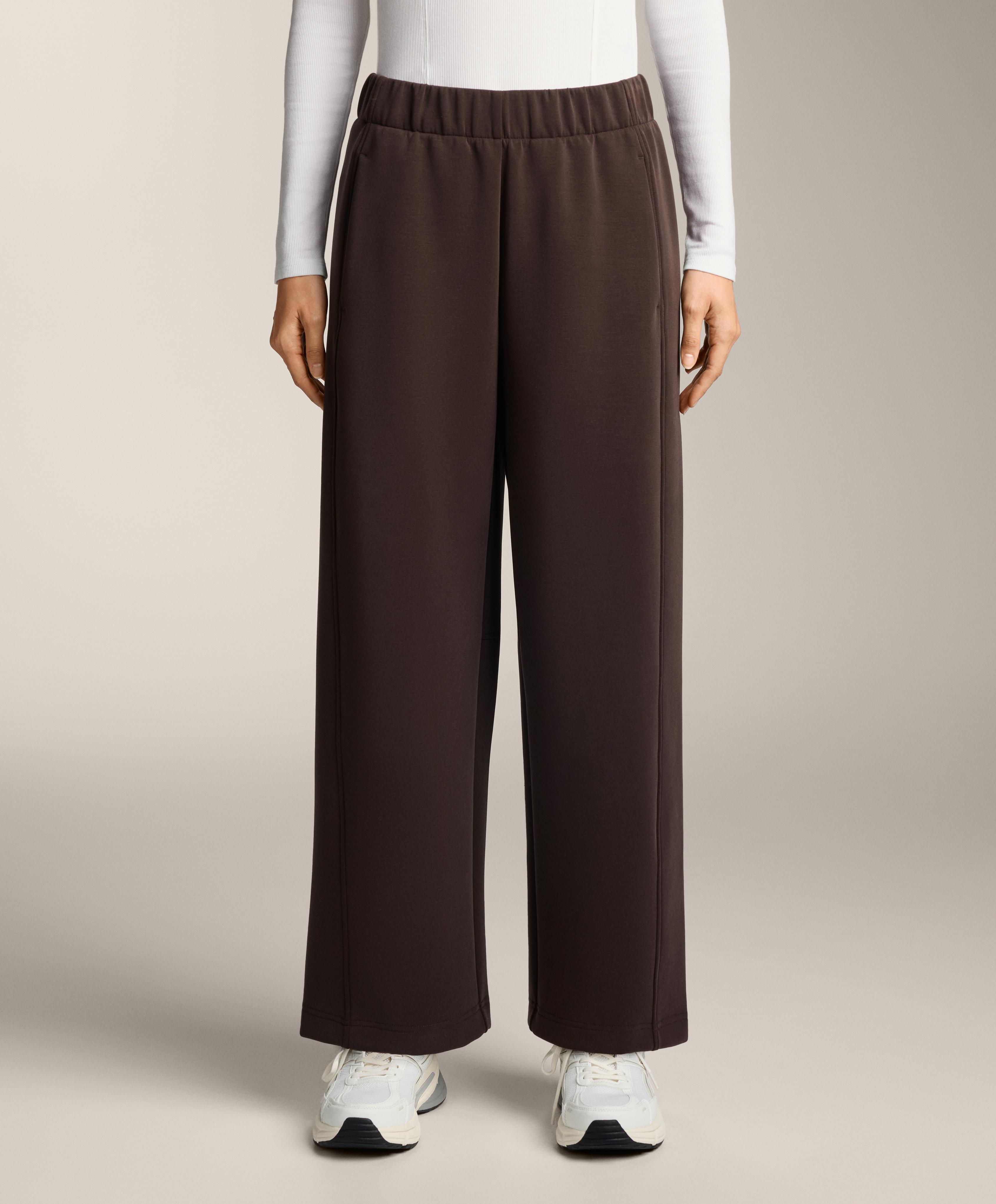 Straight-leg trousers with brushed modal