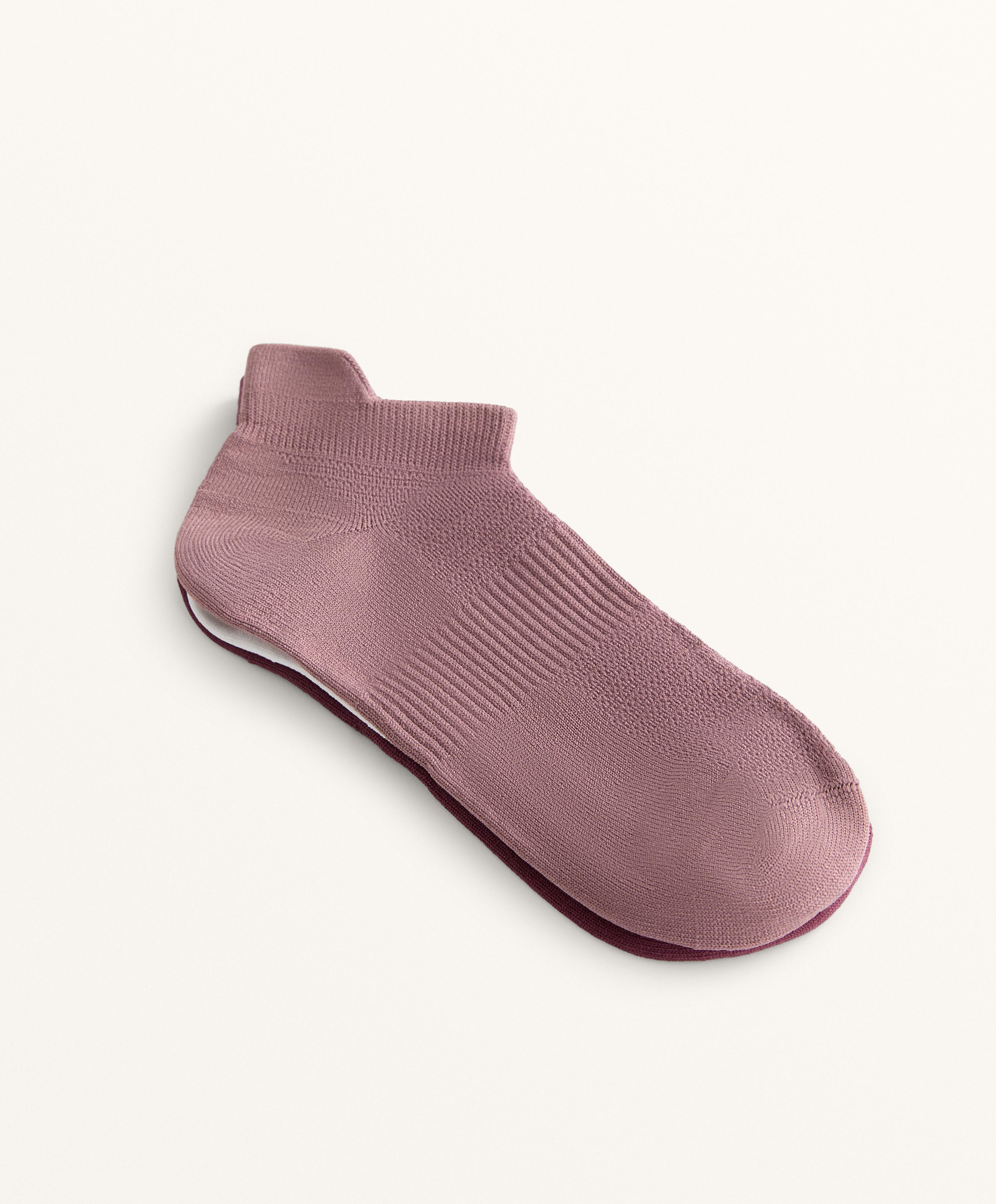 3 pairs of polyamide blend sneaker socks with heel tab