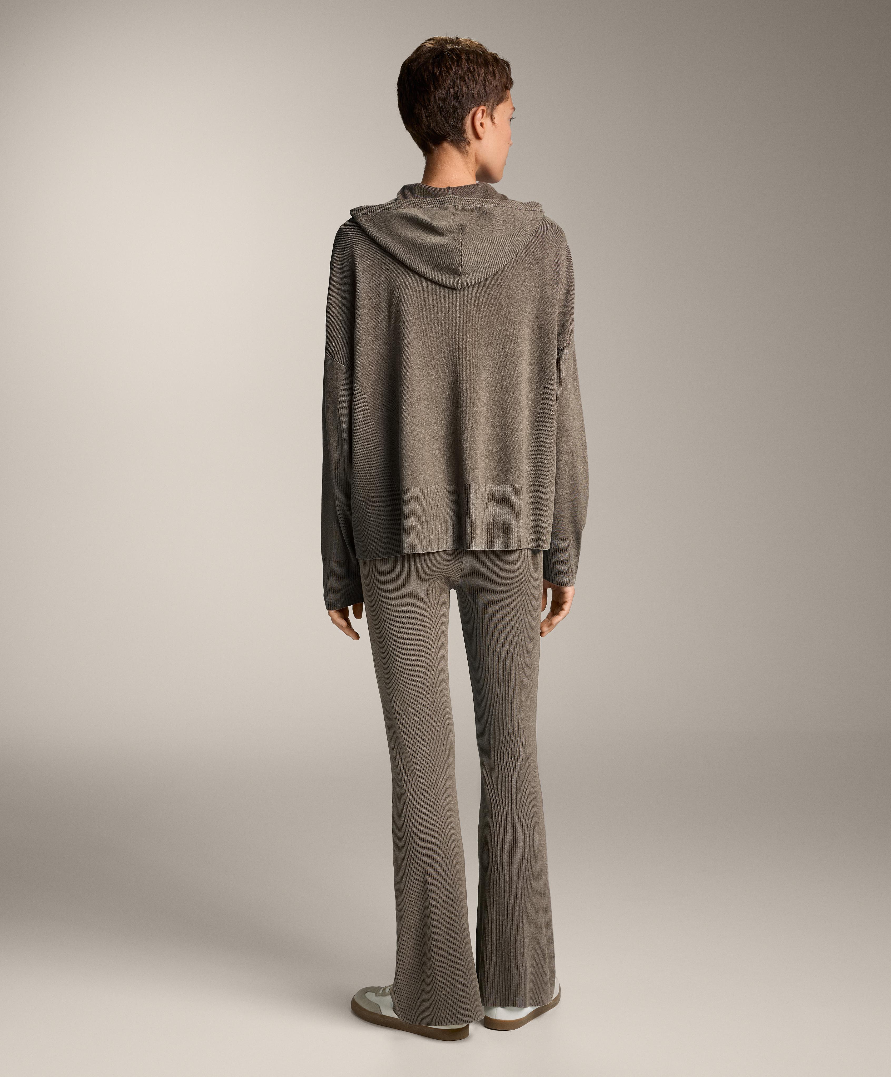 Flare knit rib trousers
