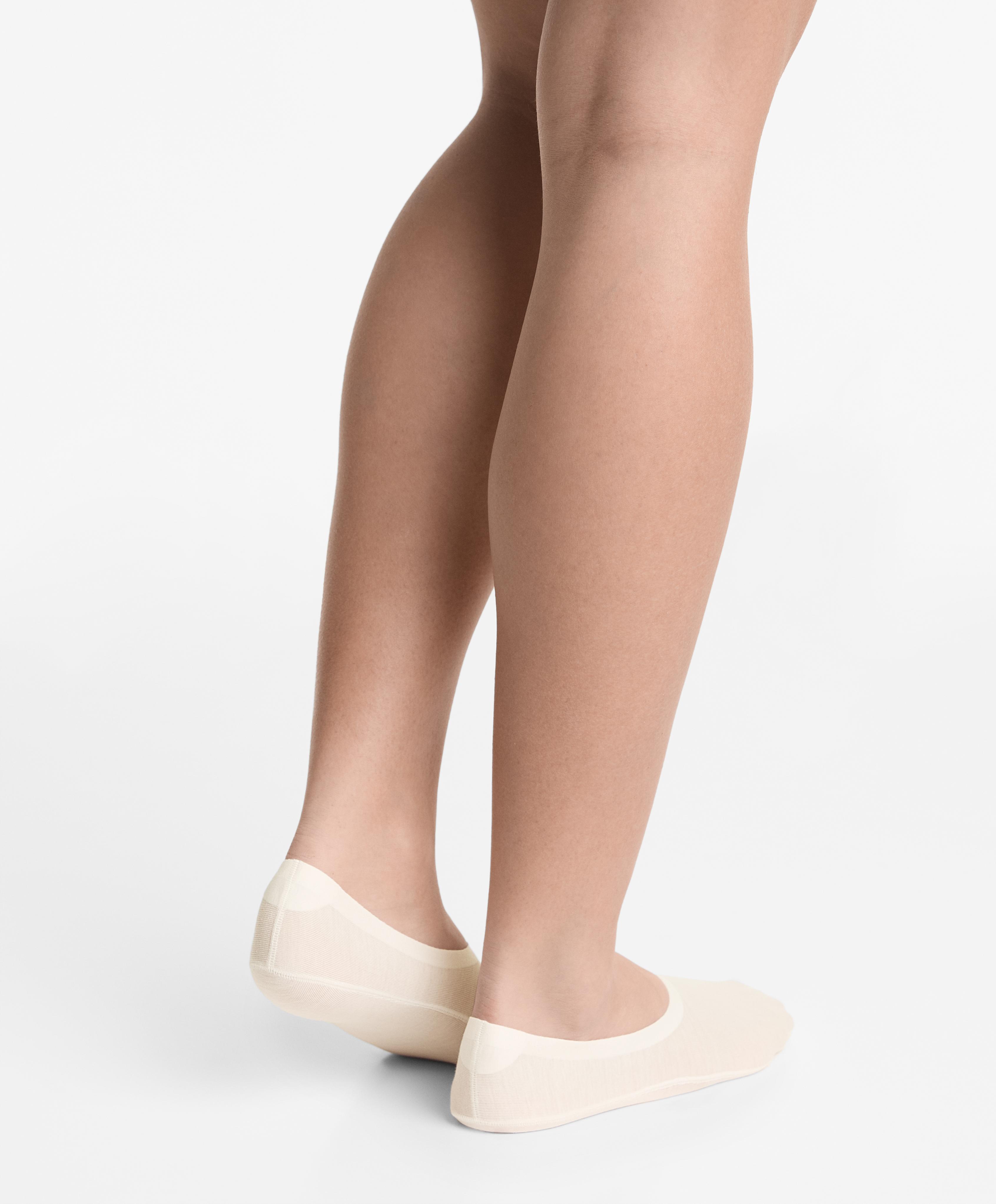 2 pairs of high cut invisible cotton blend socks