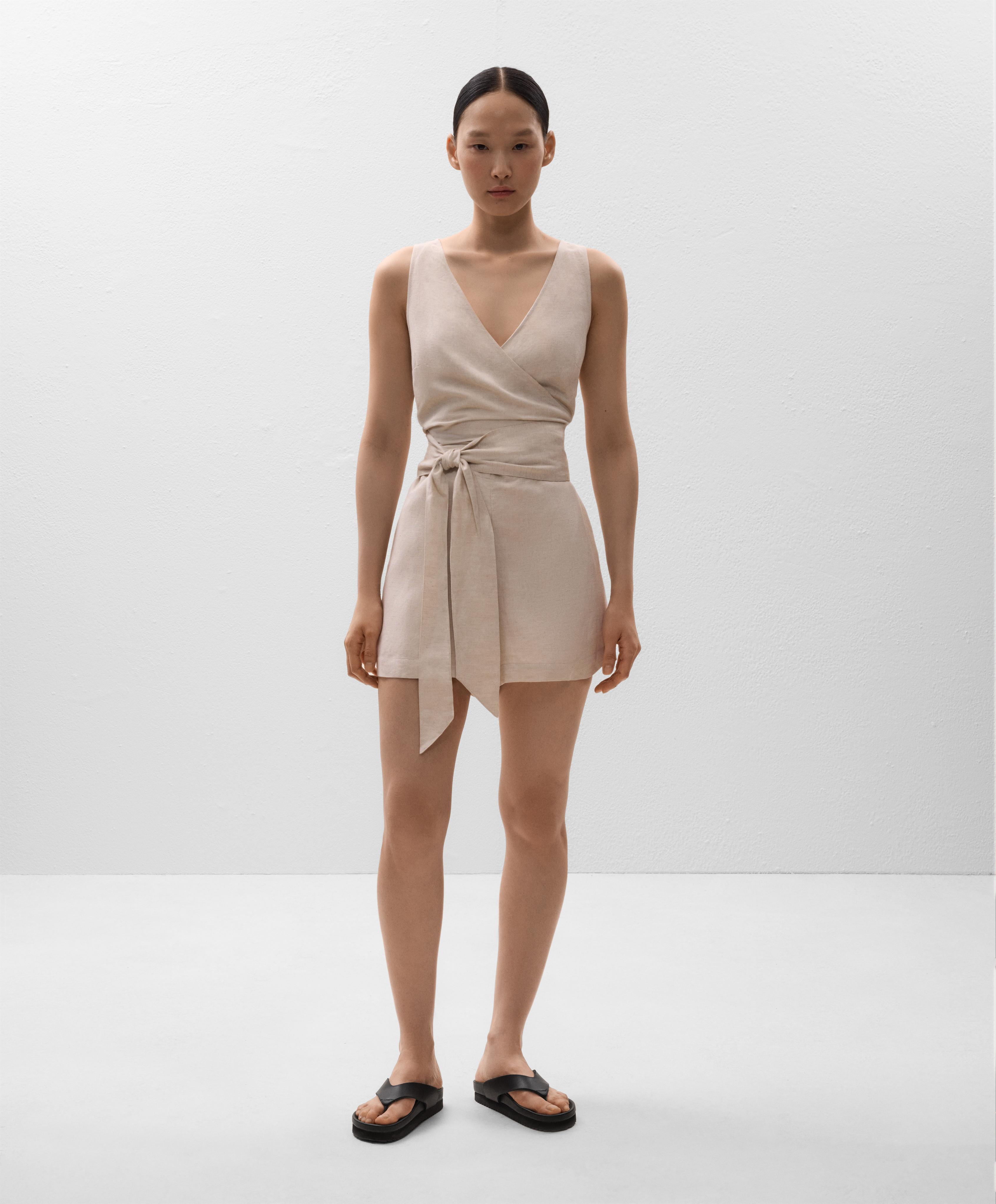 Linen tie playsuit