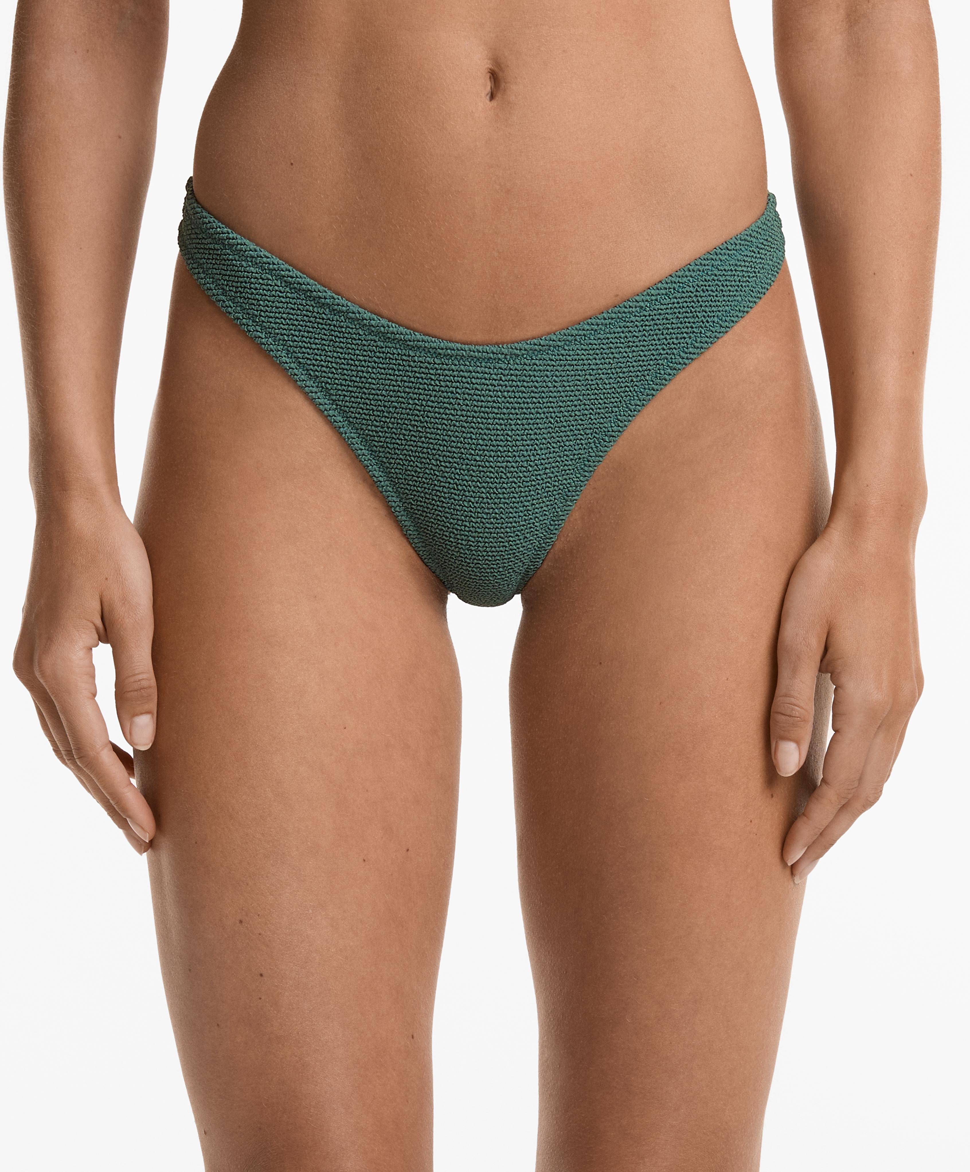Crinkle U-cut Brazilian bikini bottoms