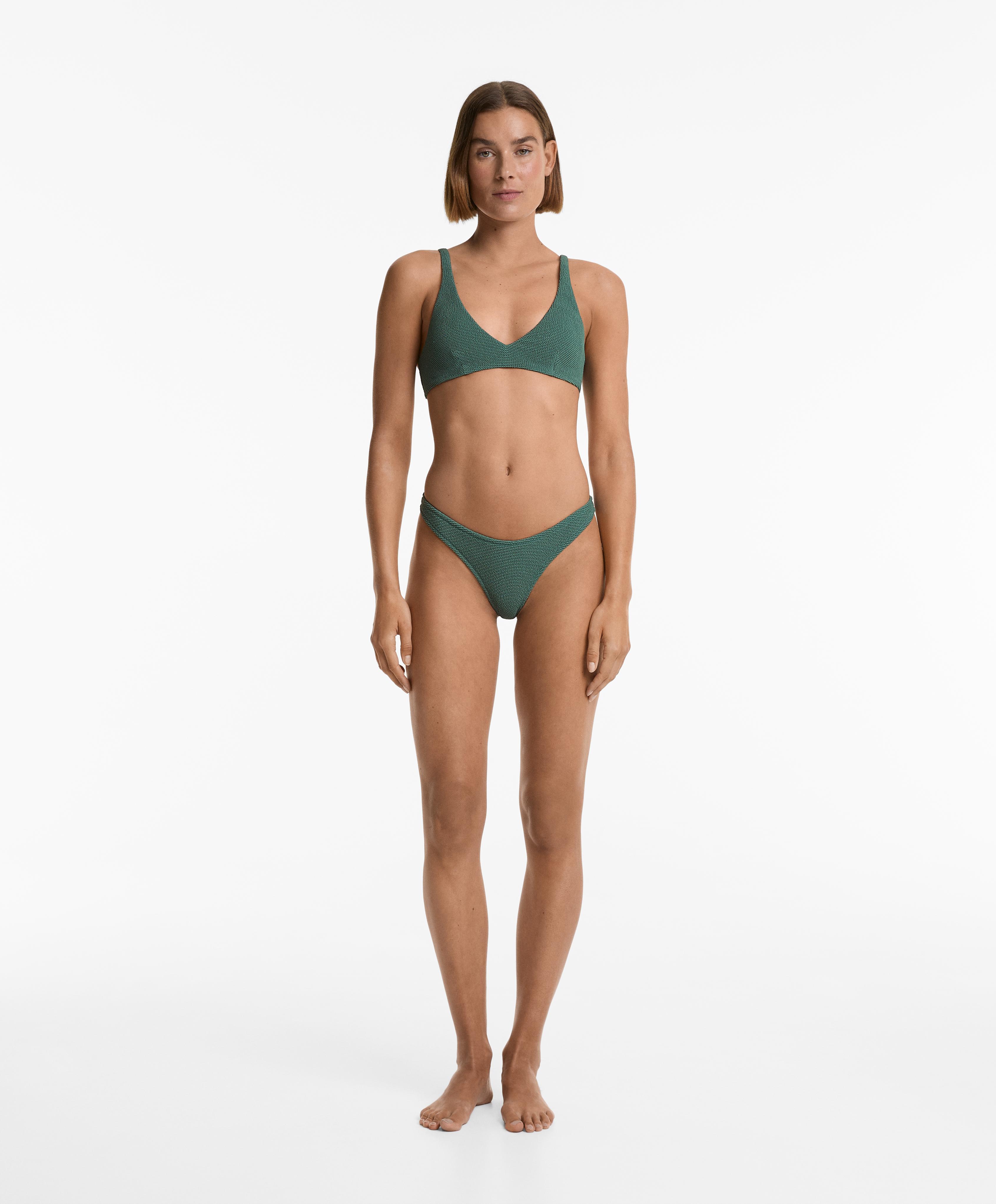 Crinkle U-cut Brazilian bikini bottoms