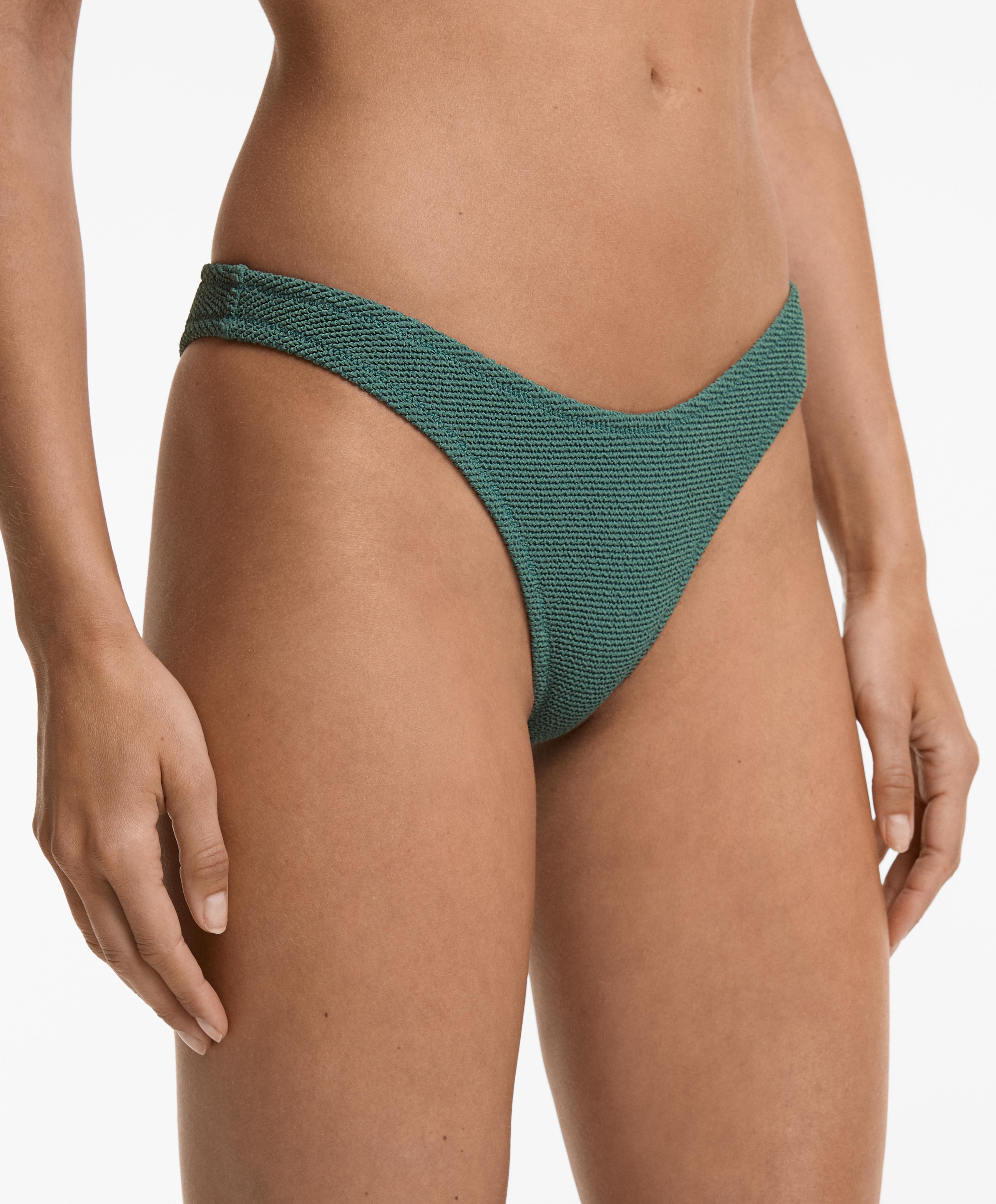 Crinkle U-cut Brazilian bikini bottoms