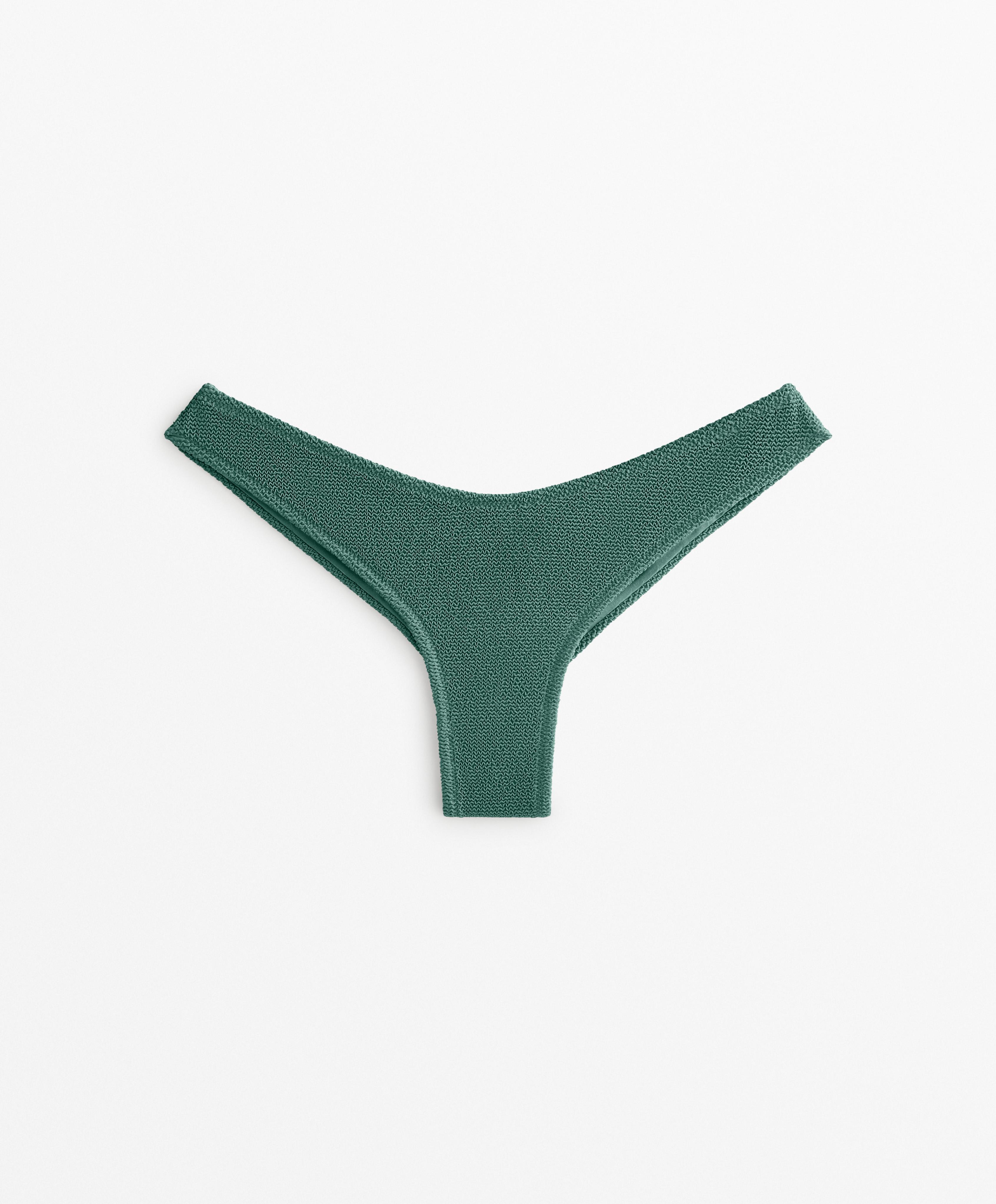 Crinkle U-cut Brazilian bikini bottoms