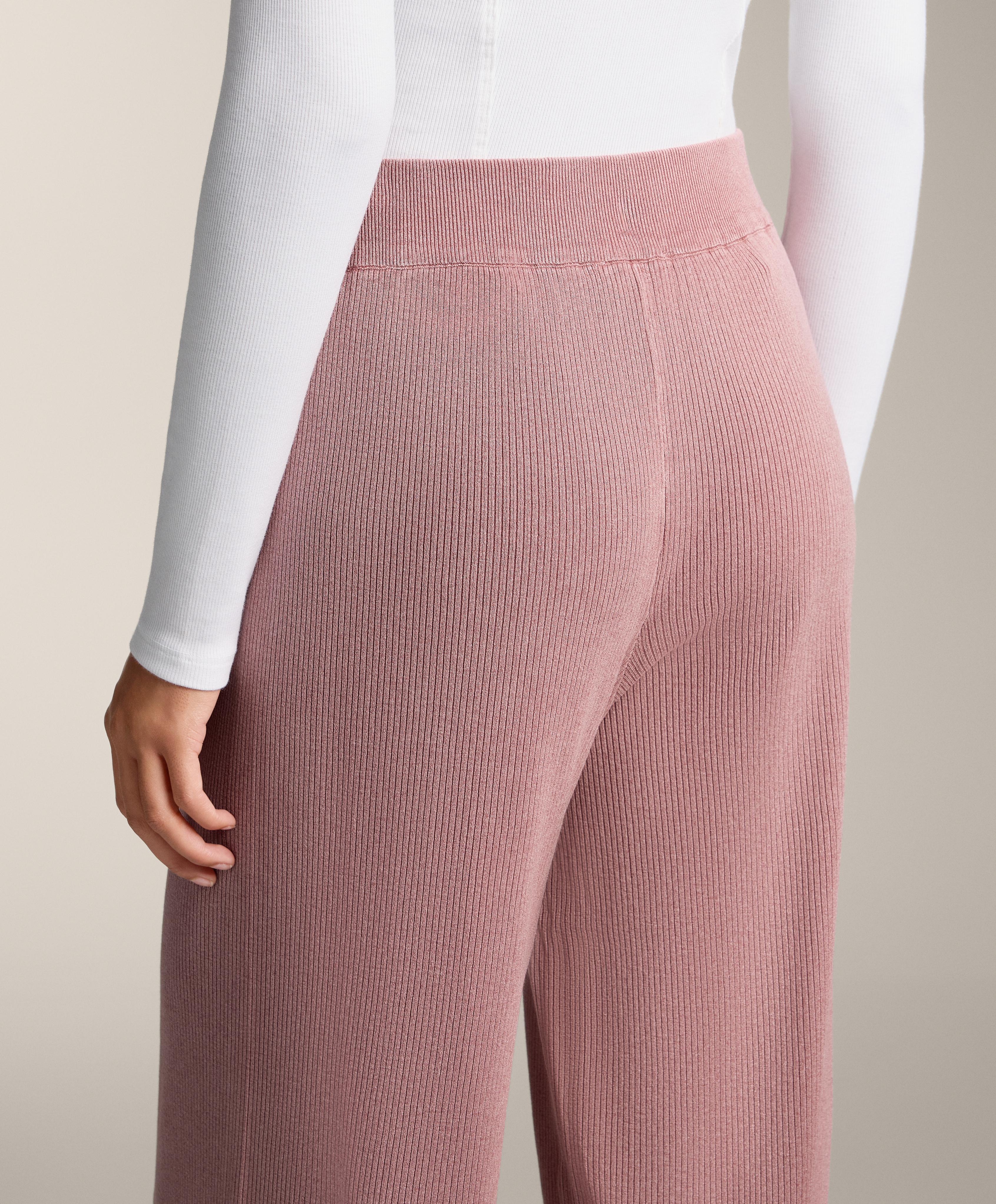 Washed knit straight leg trousers