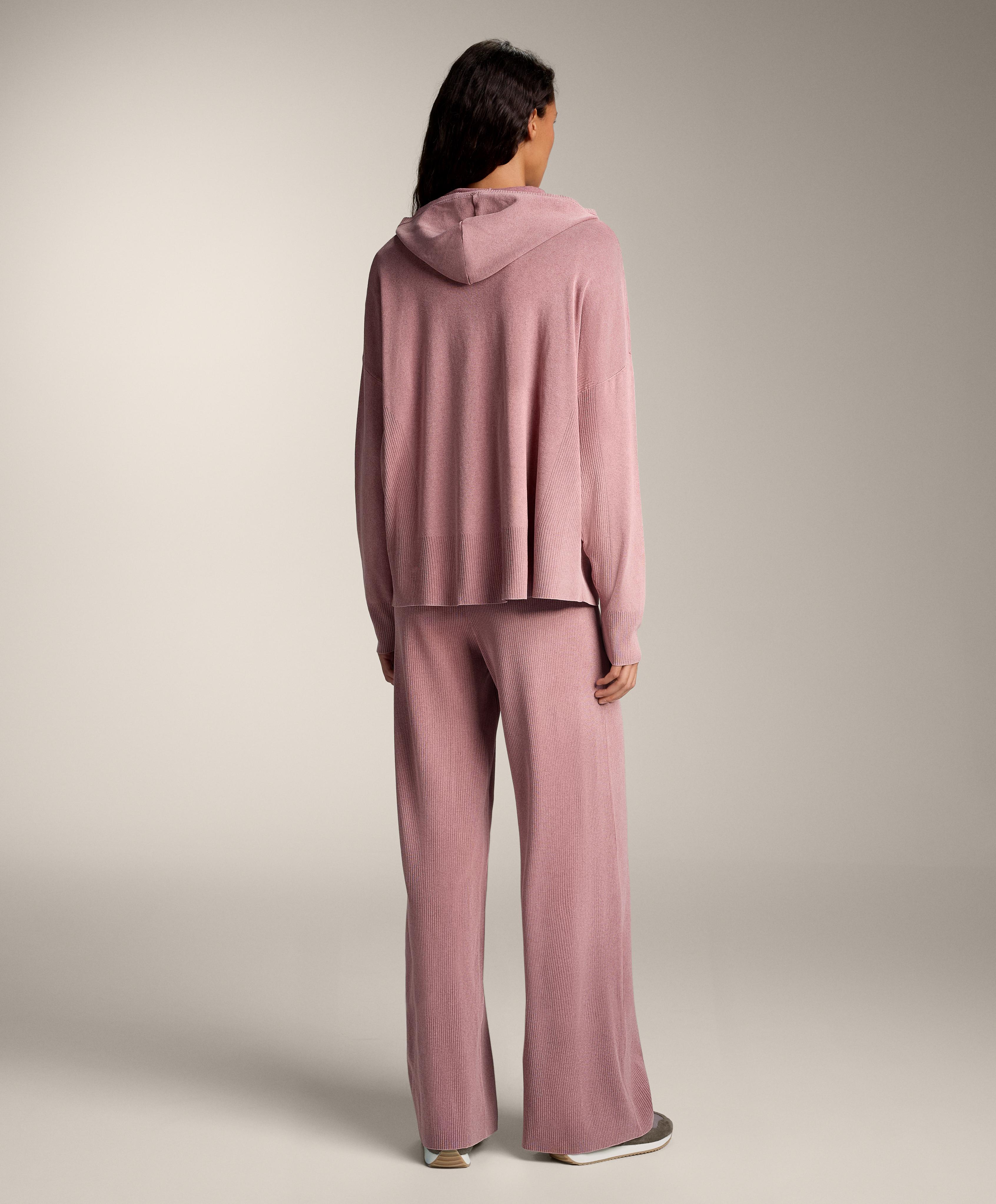 Washed knit straight leg trousers