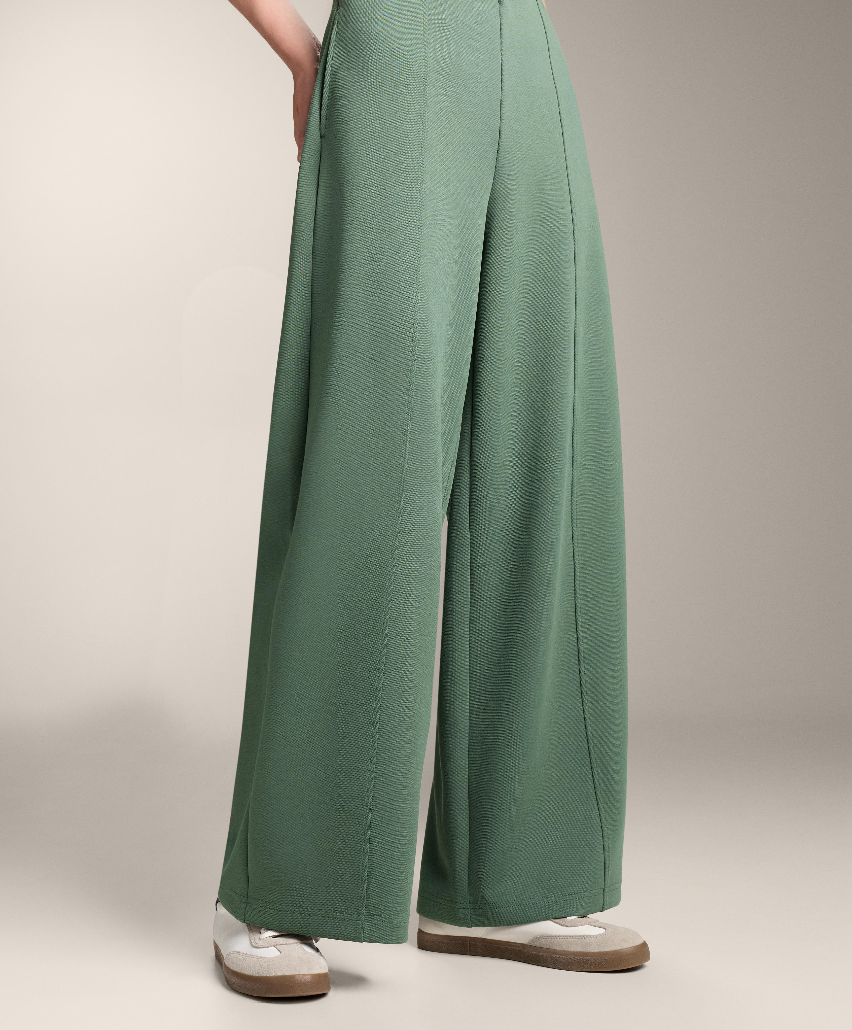 Super high rise piqué long trousers with cotton 3 Super high rise piqué long trousers with cotton