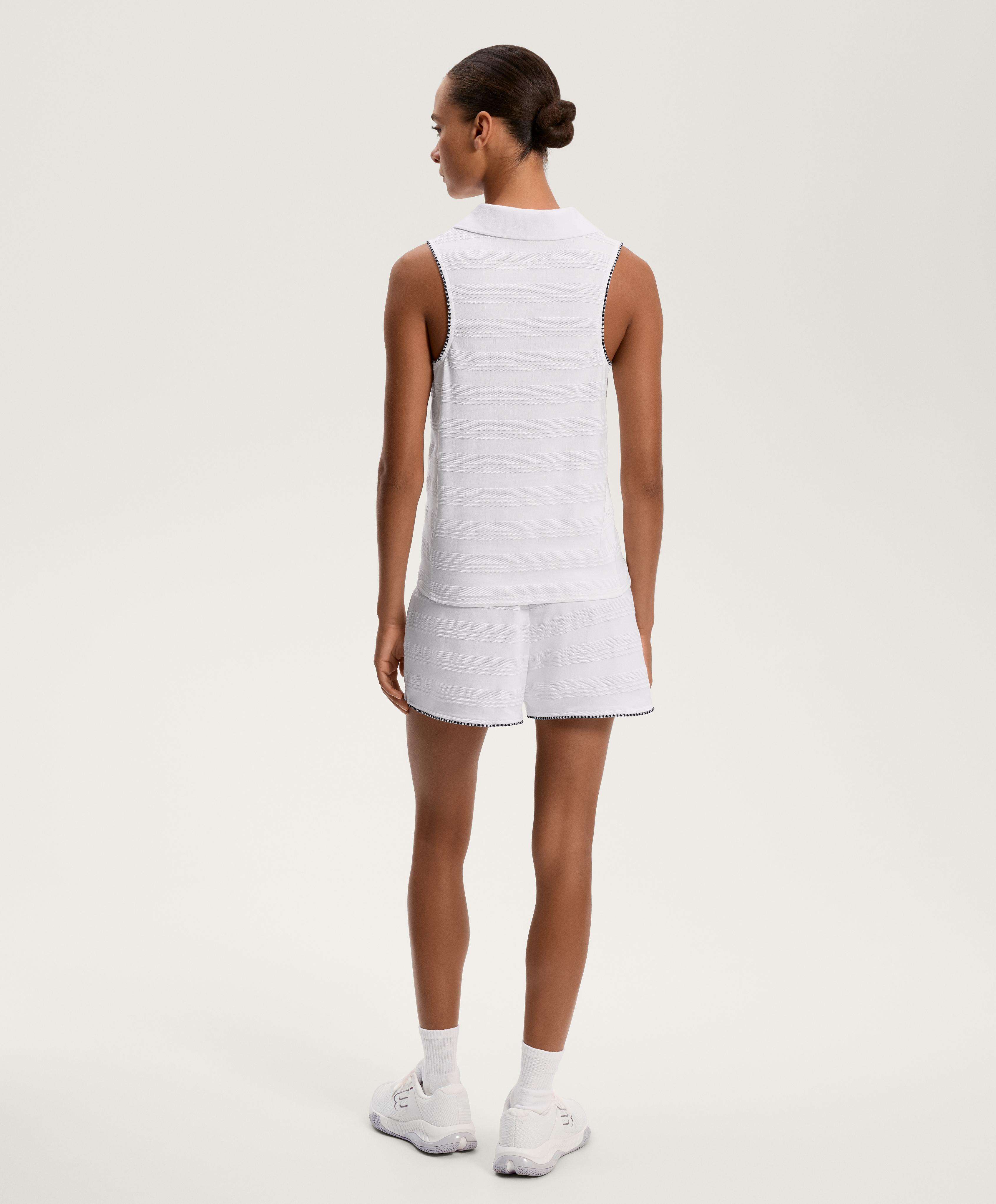 100% cotton sleeveless jacquard polo shirt