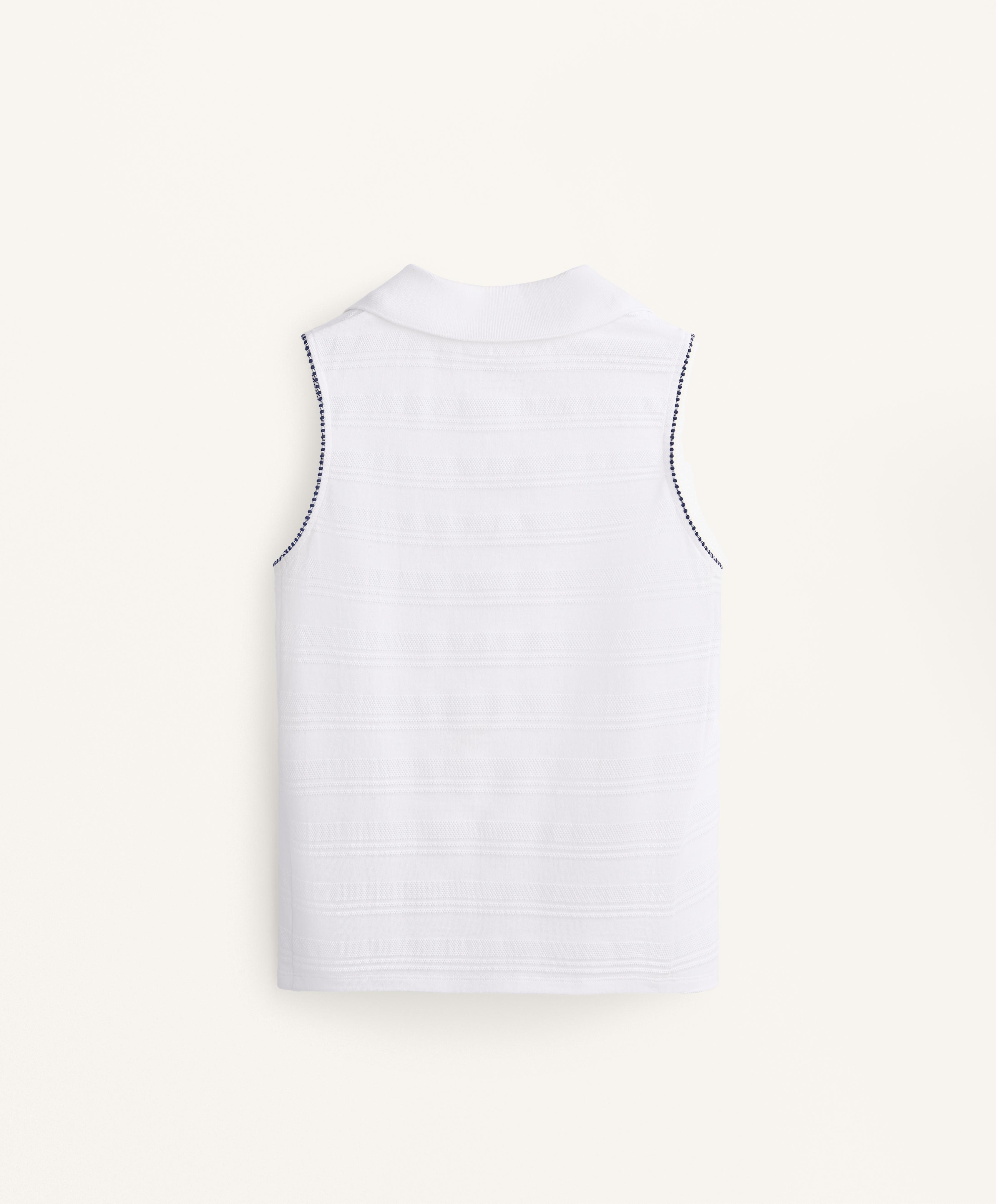 100% cotton sleeveless jacquard polo shirt