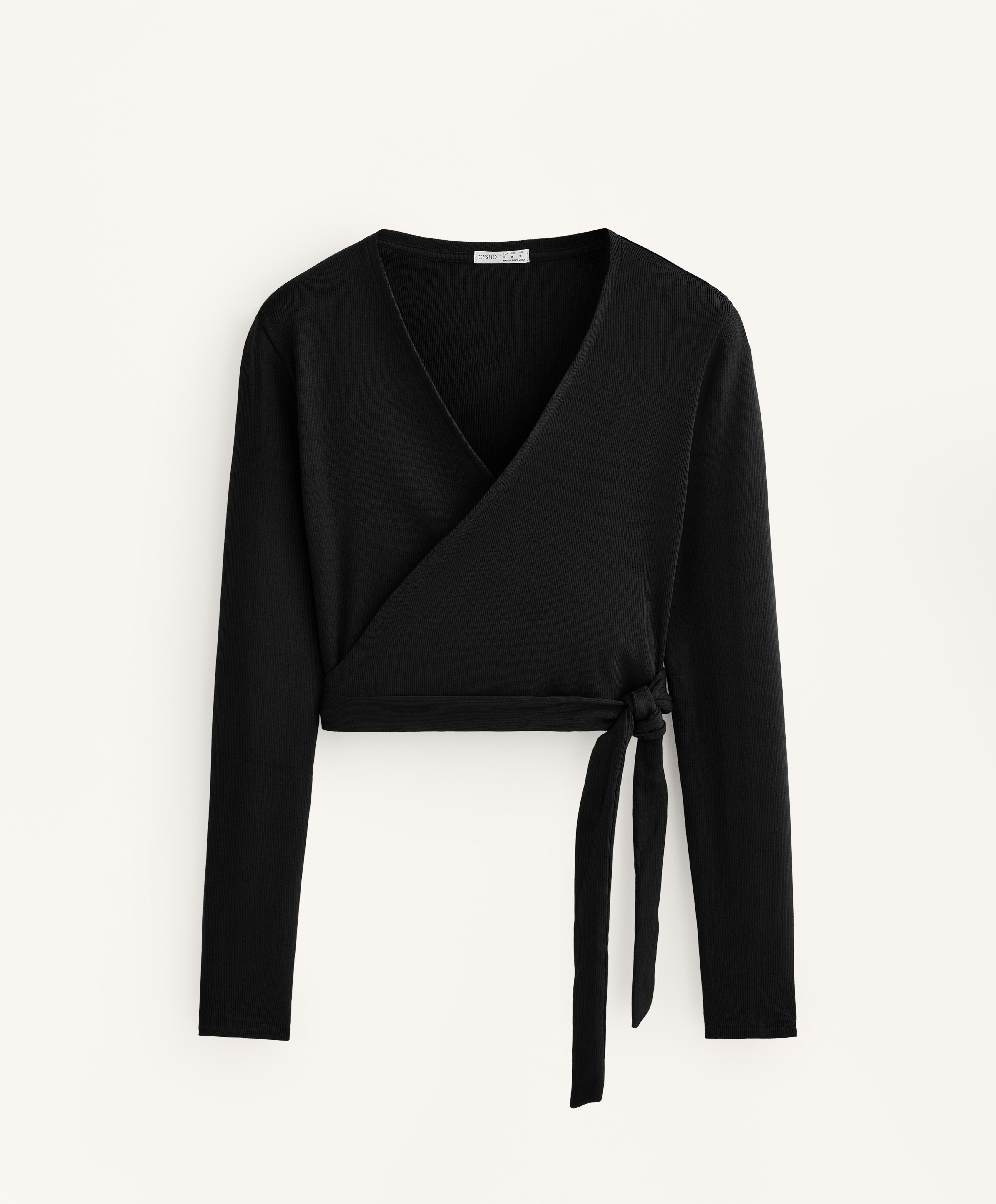 Wrap Over Rib Cotton Blend T-Shirt 7 Wrap Over Rib Cotton Blend T-Shirt