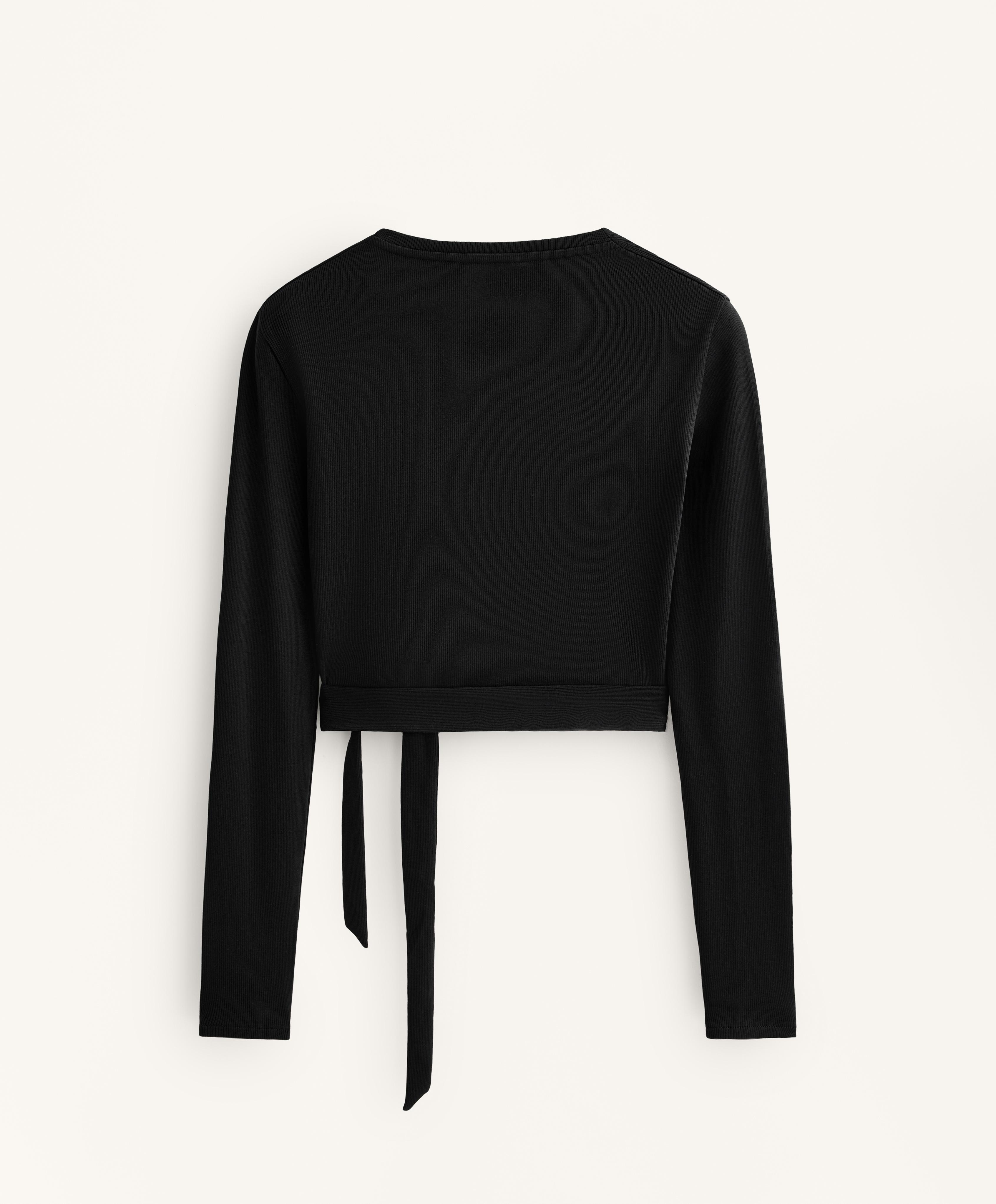 Wrap Over Rib Cotton Blend T-Shirt 8 Wrap Over Rib Cotton Blend T-Shirt