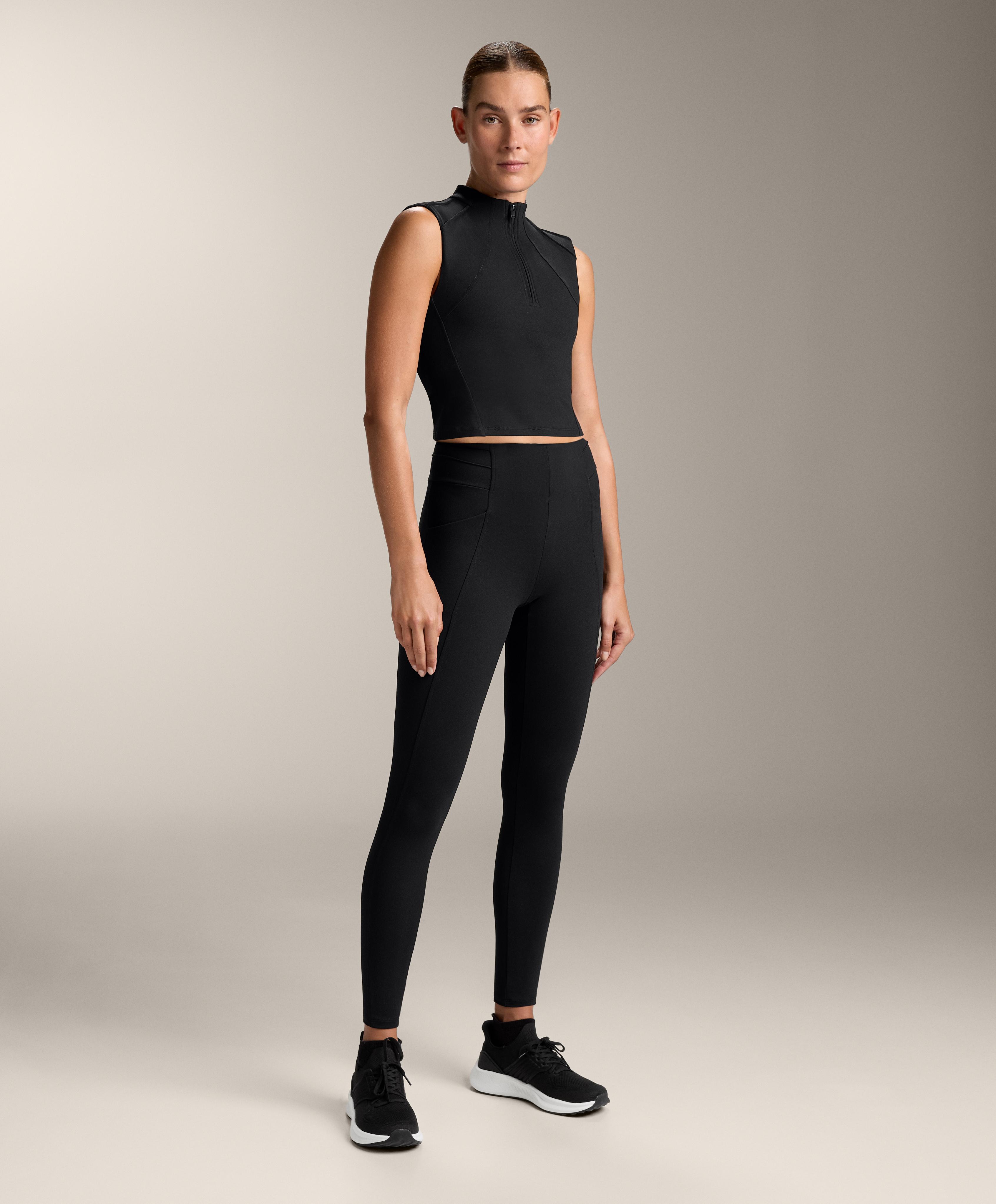 Evermove ribbed high-rise ankle-length leggings
