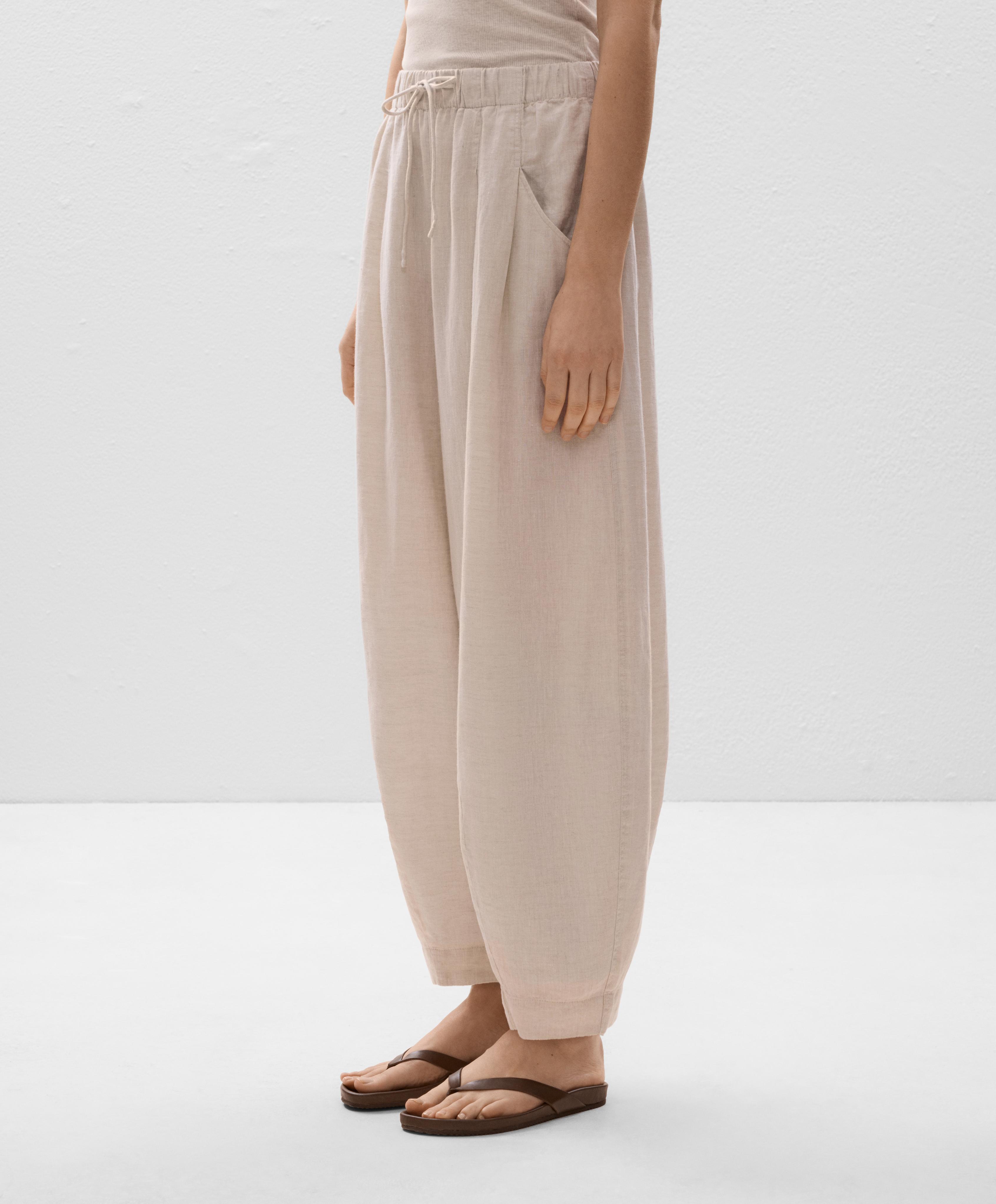 100% Linen balloon leg trousers