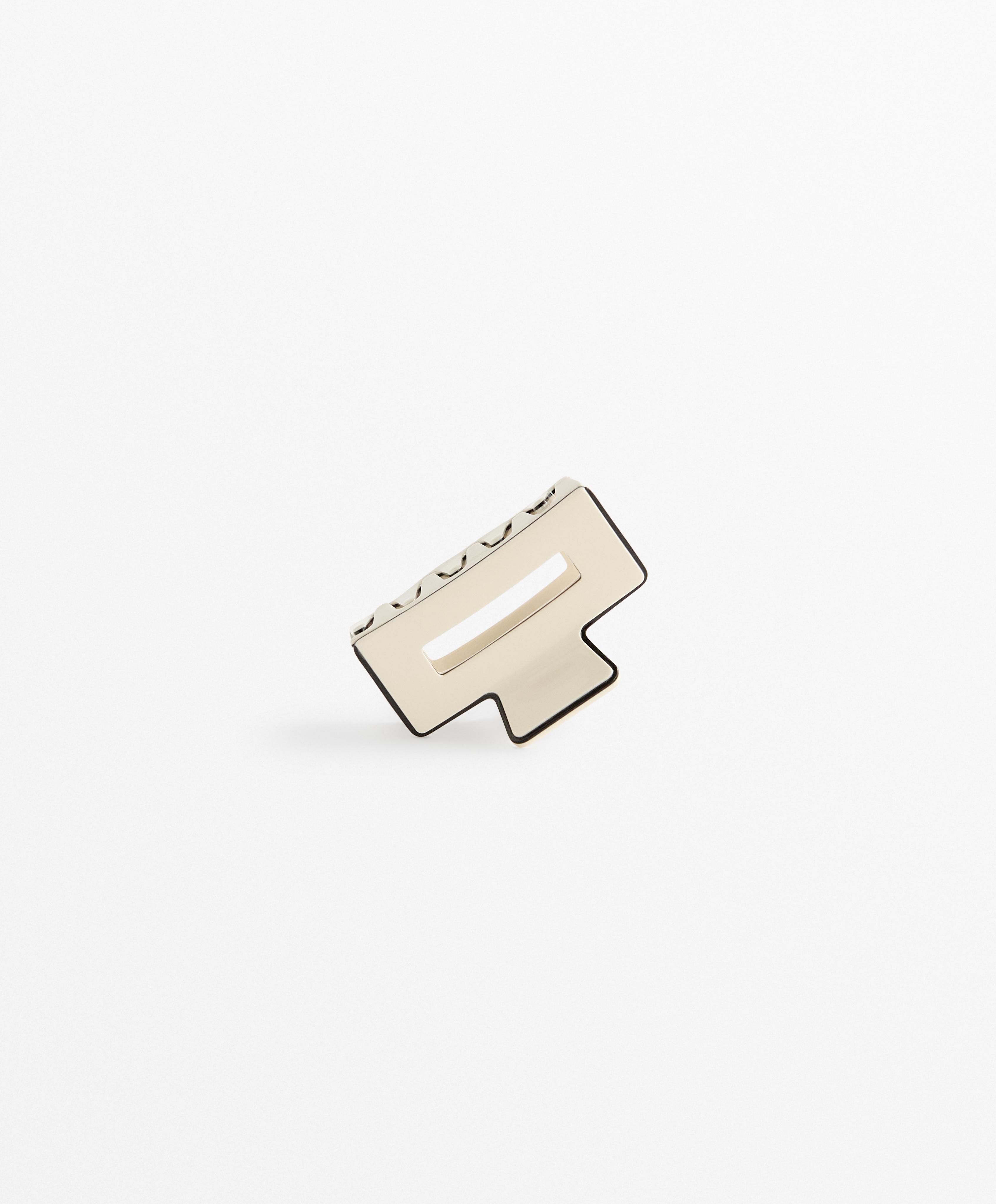 2 square hair clips with piping