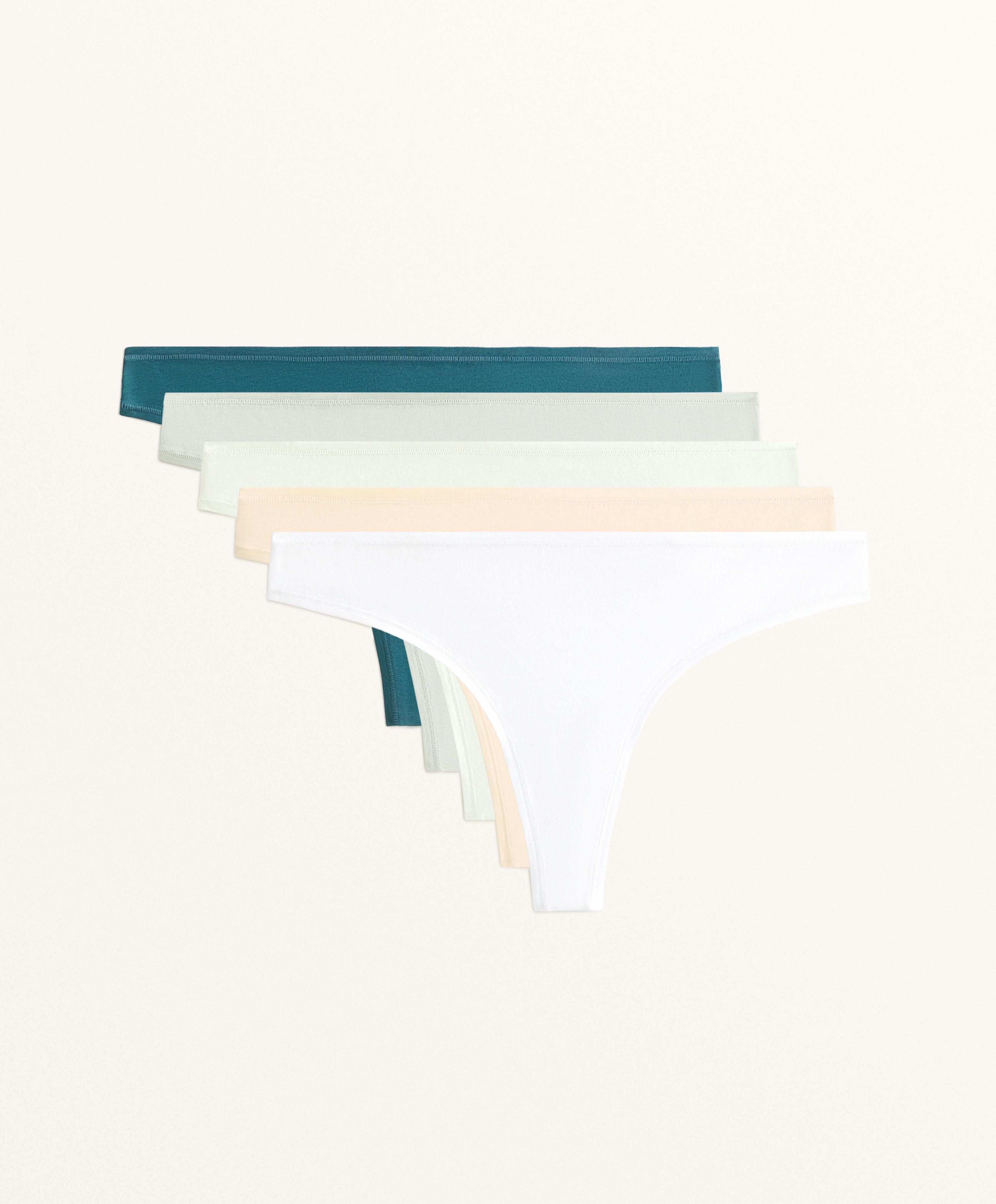 5 cotton blend thongs