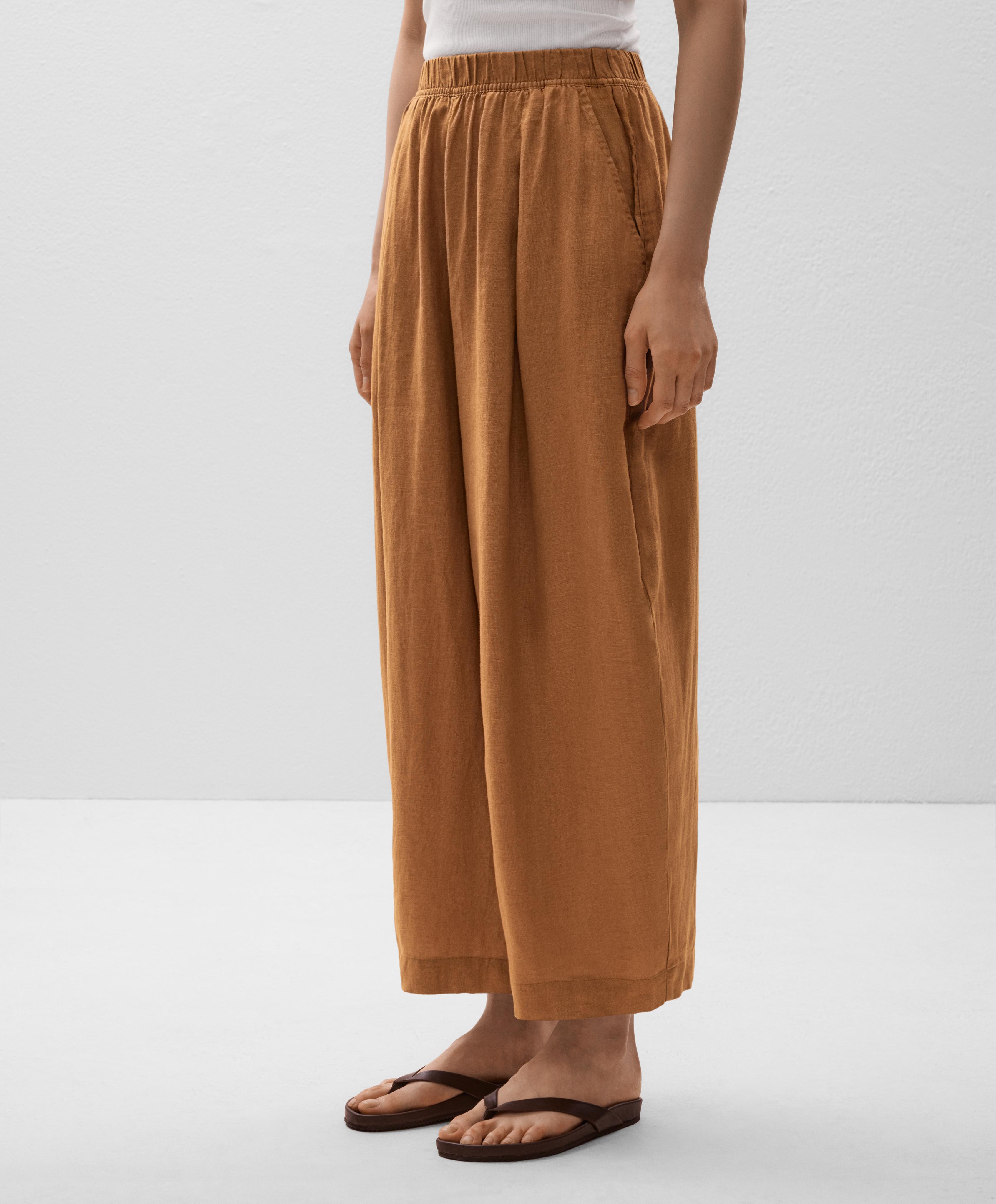 100% Linen Crop Balloon Trousers