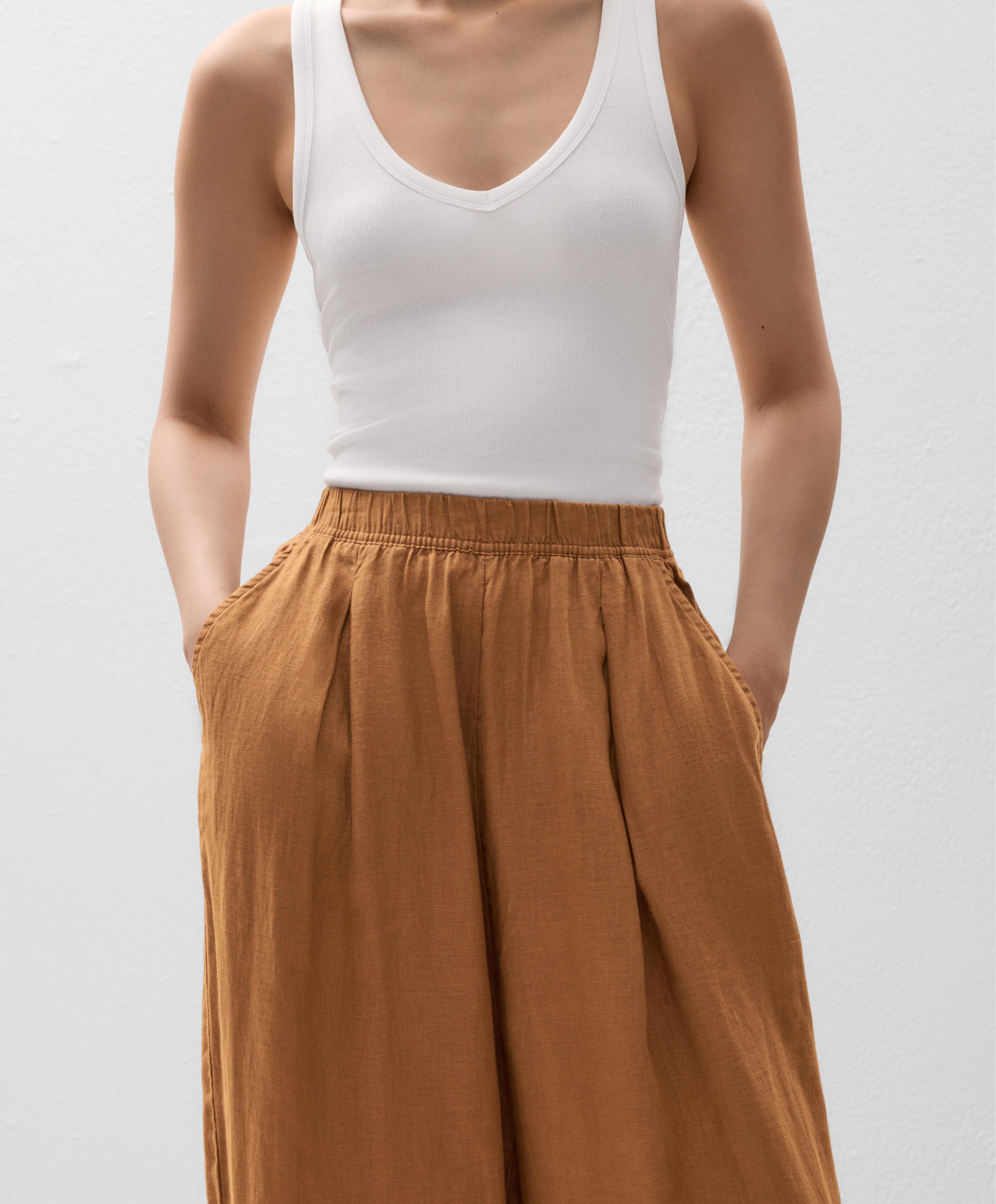 100% Linen Crop Balloon Trousers 3 100% Linen Crop Balloon Trousers