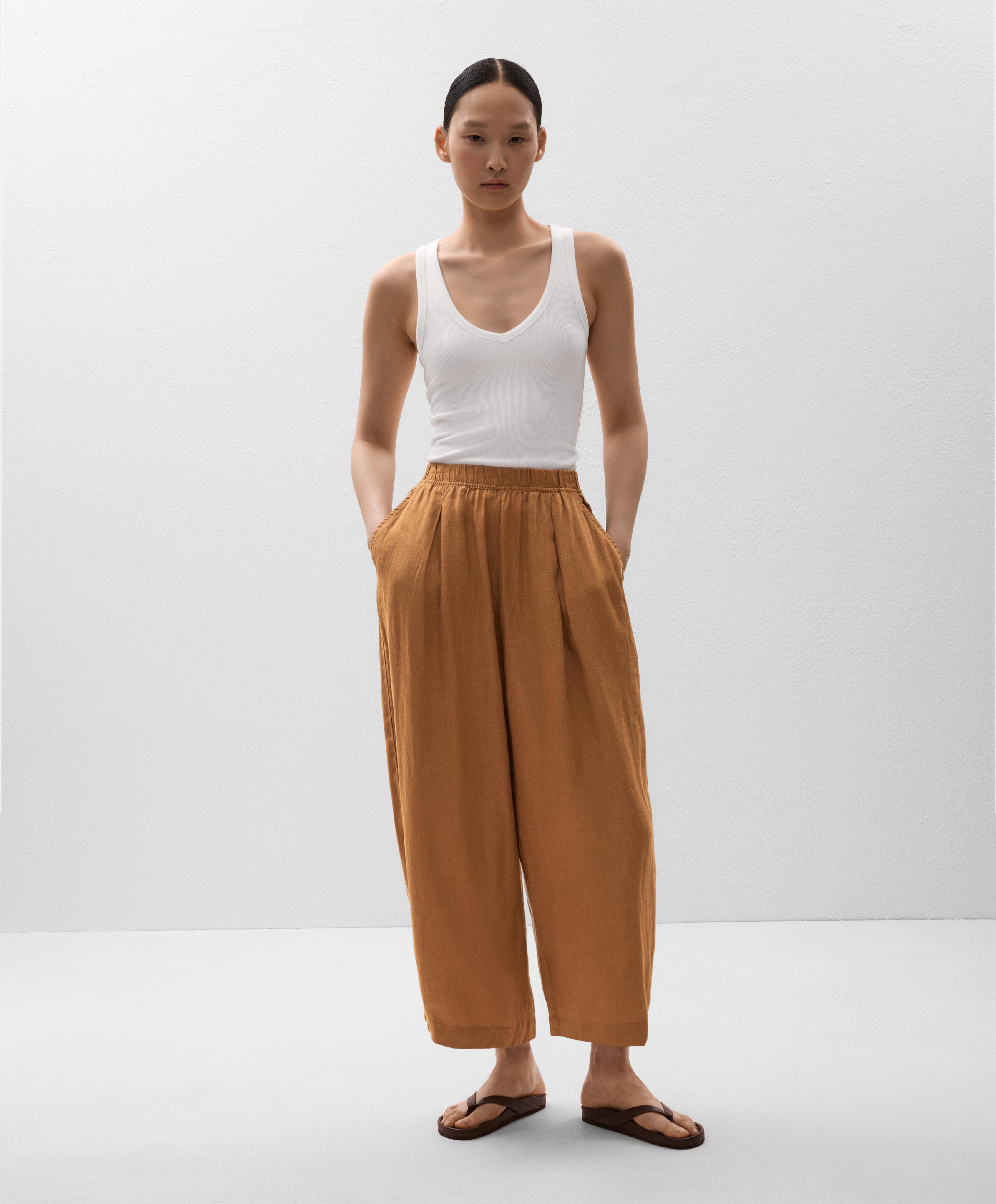 100% Linen Crop Balloon Trousers 6 100% Linen Crop Balloon Trousers