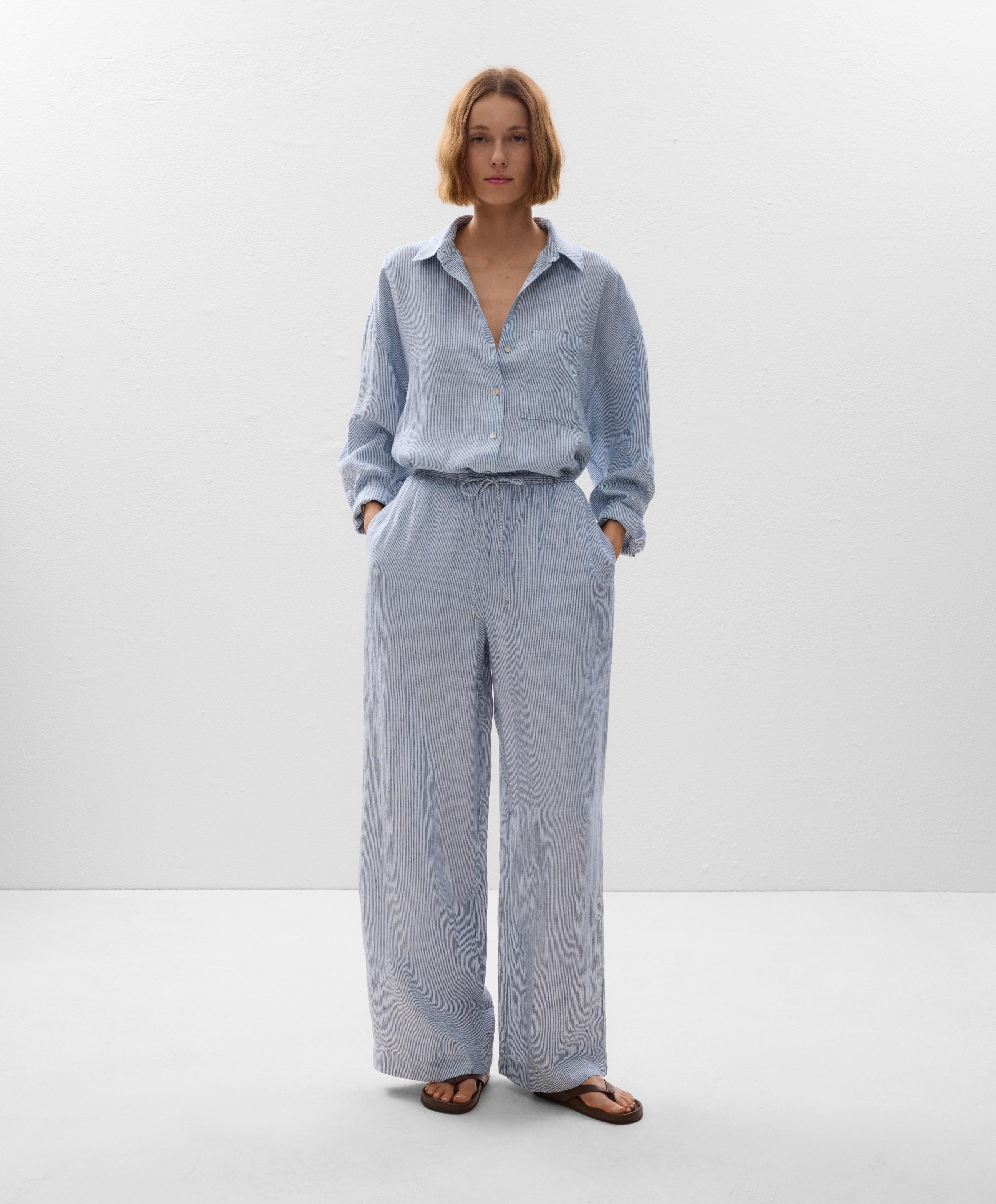 100% linen relaxed striped shirt 5 100% linen relaxed striped shirt