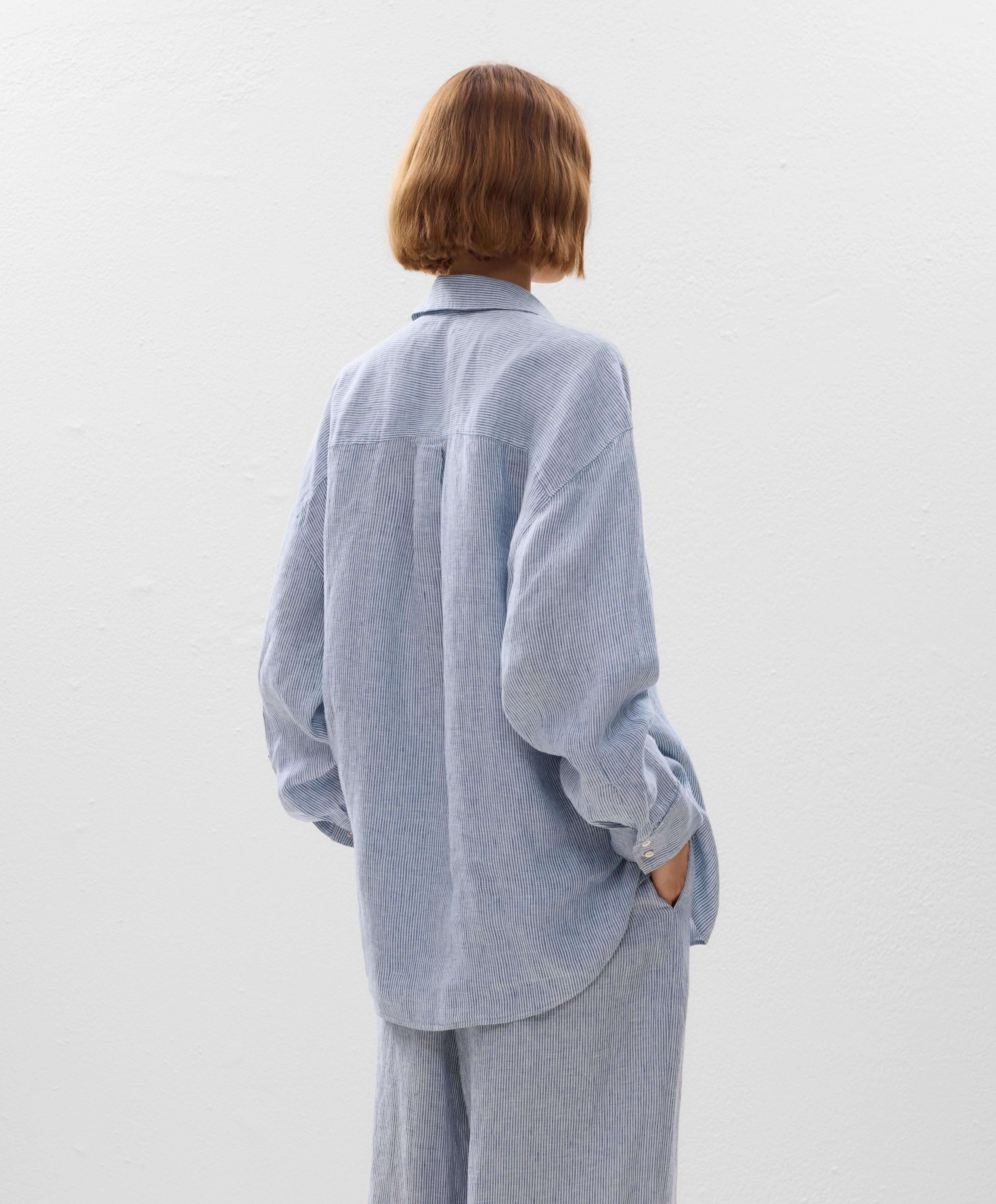 100% linen relaxed striped shirt 6 100% linen relaxed striped shirt