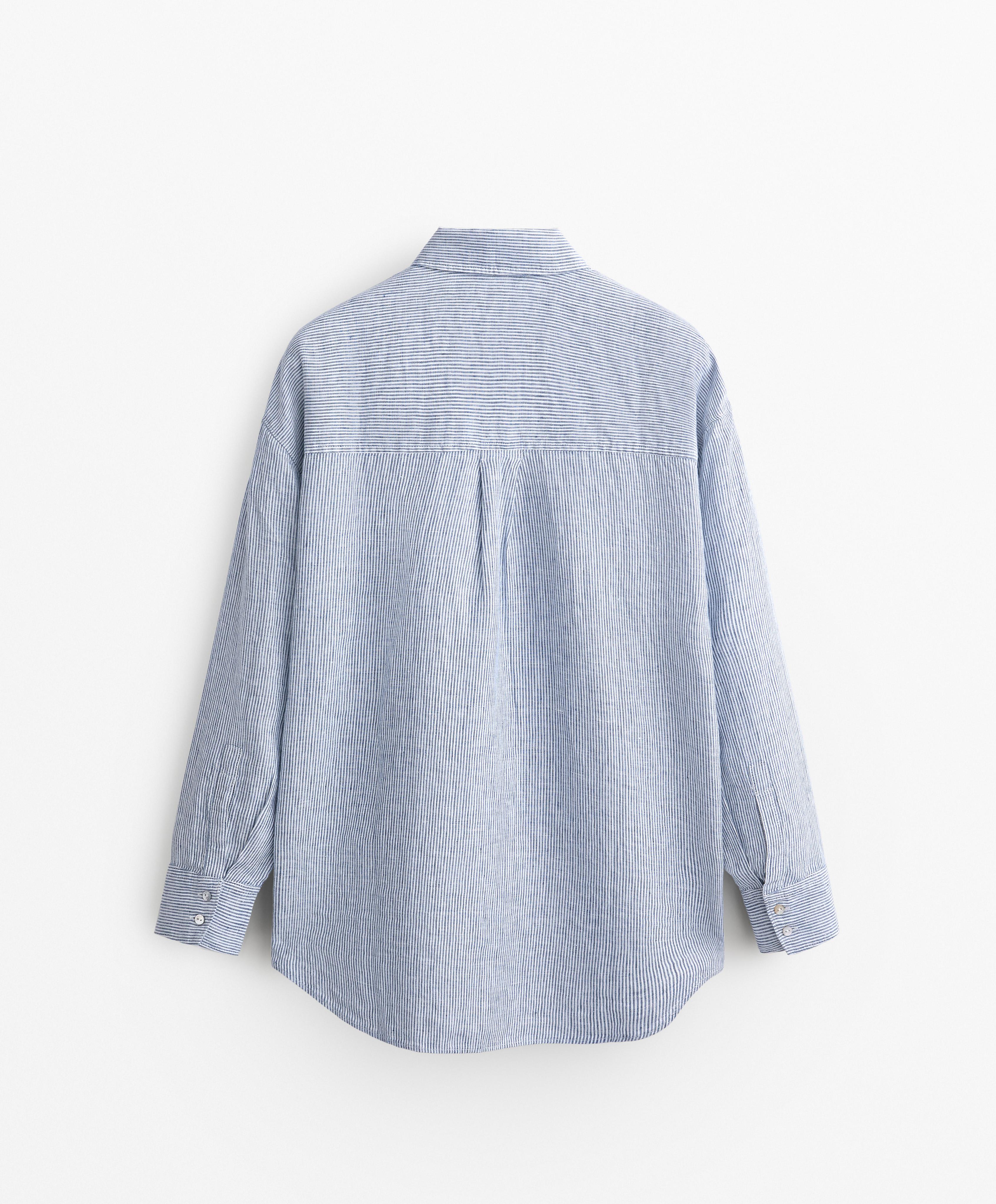 100% linen relaxed striped shirt 8 100% linen relaxed striped shirt