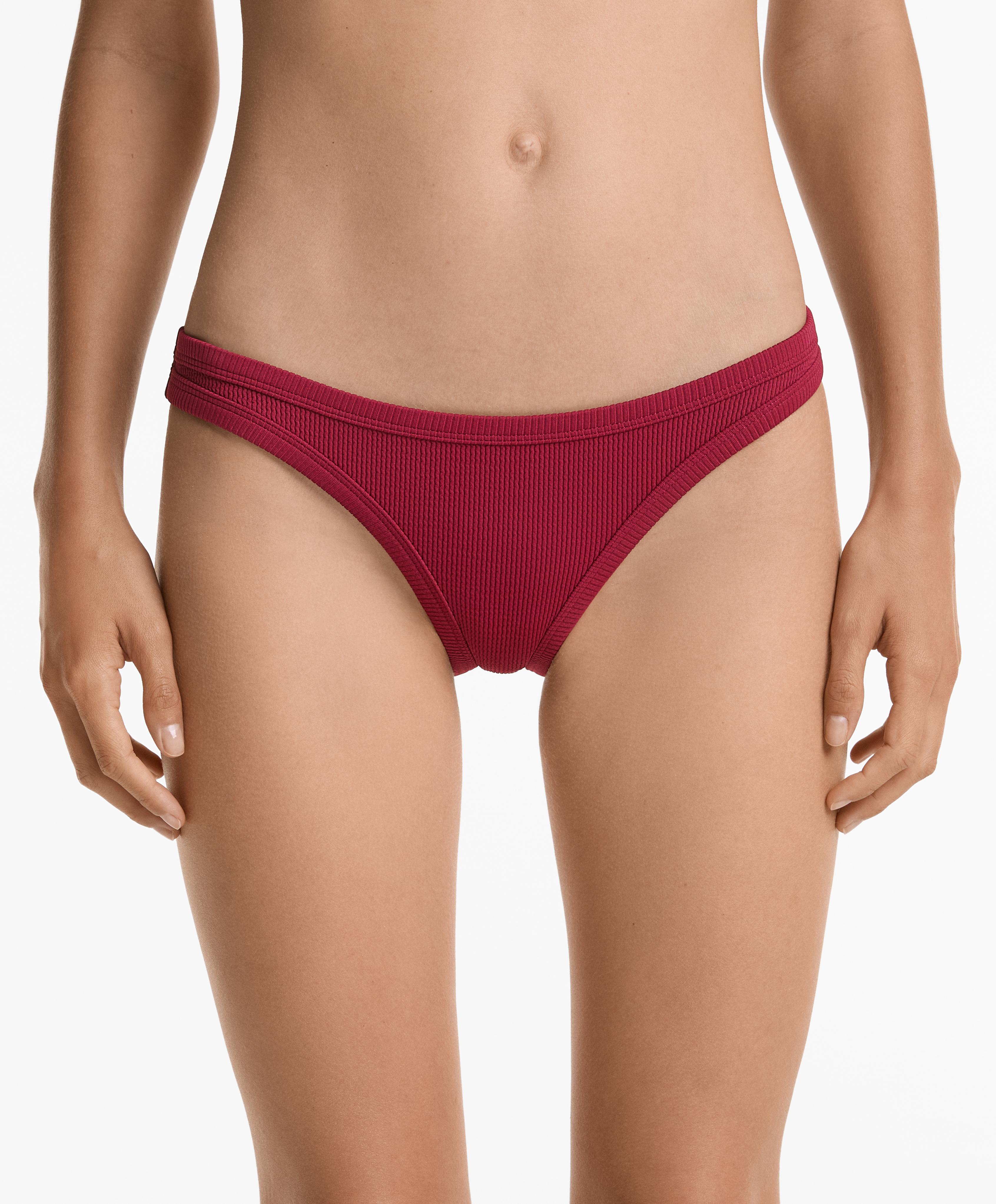 Ribbed U-cut medium bikini bottoms