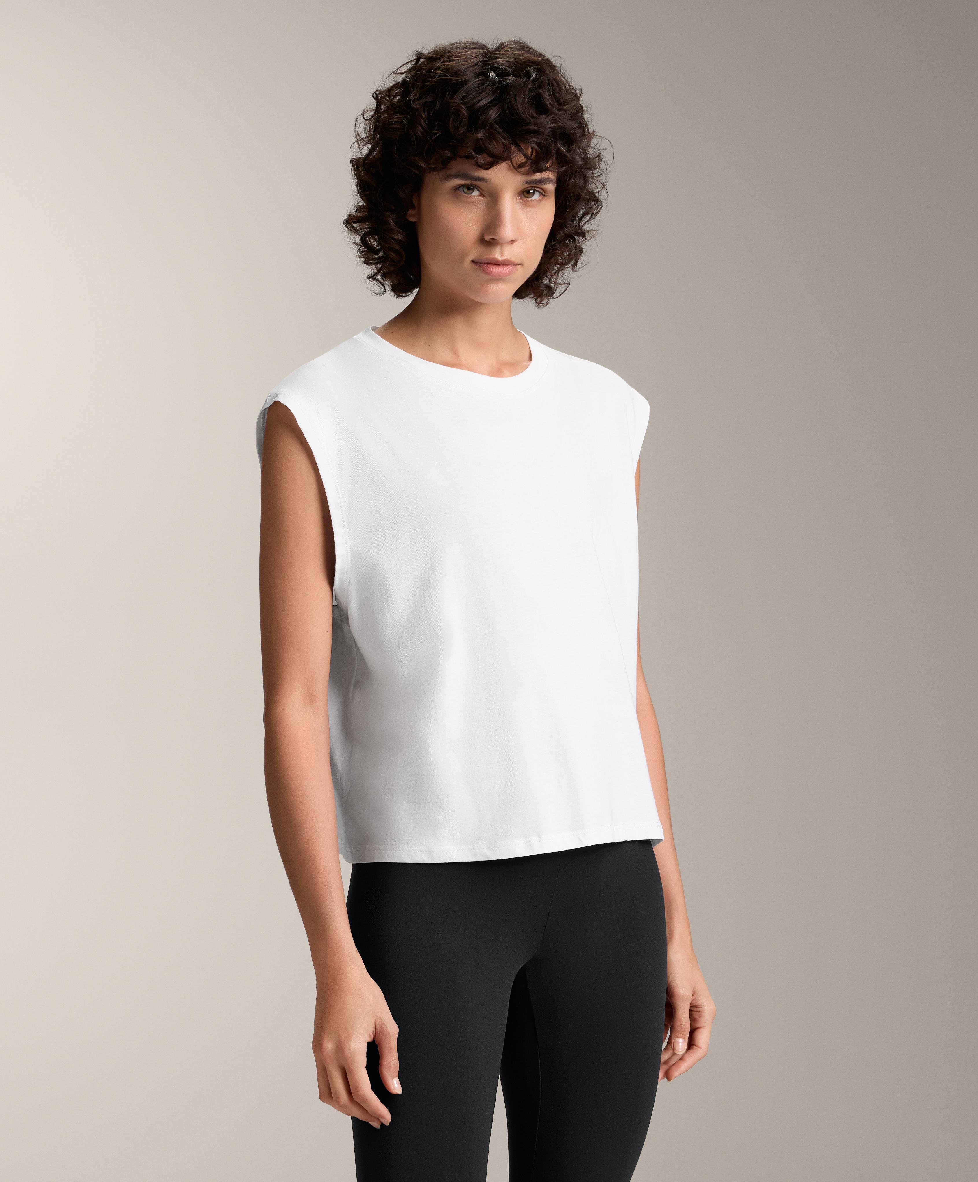 Cotton blend sleeveless T-shirt