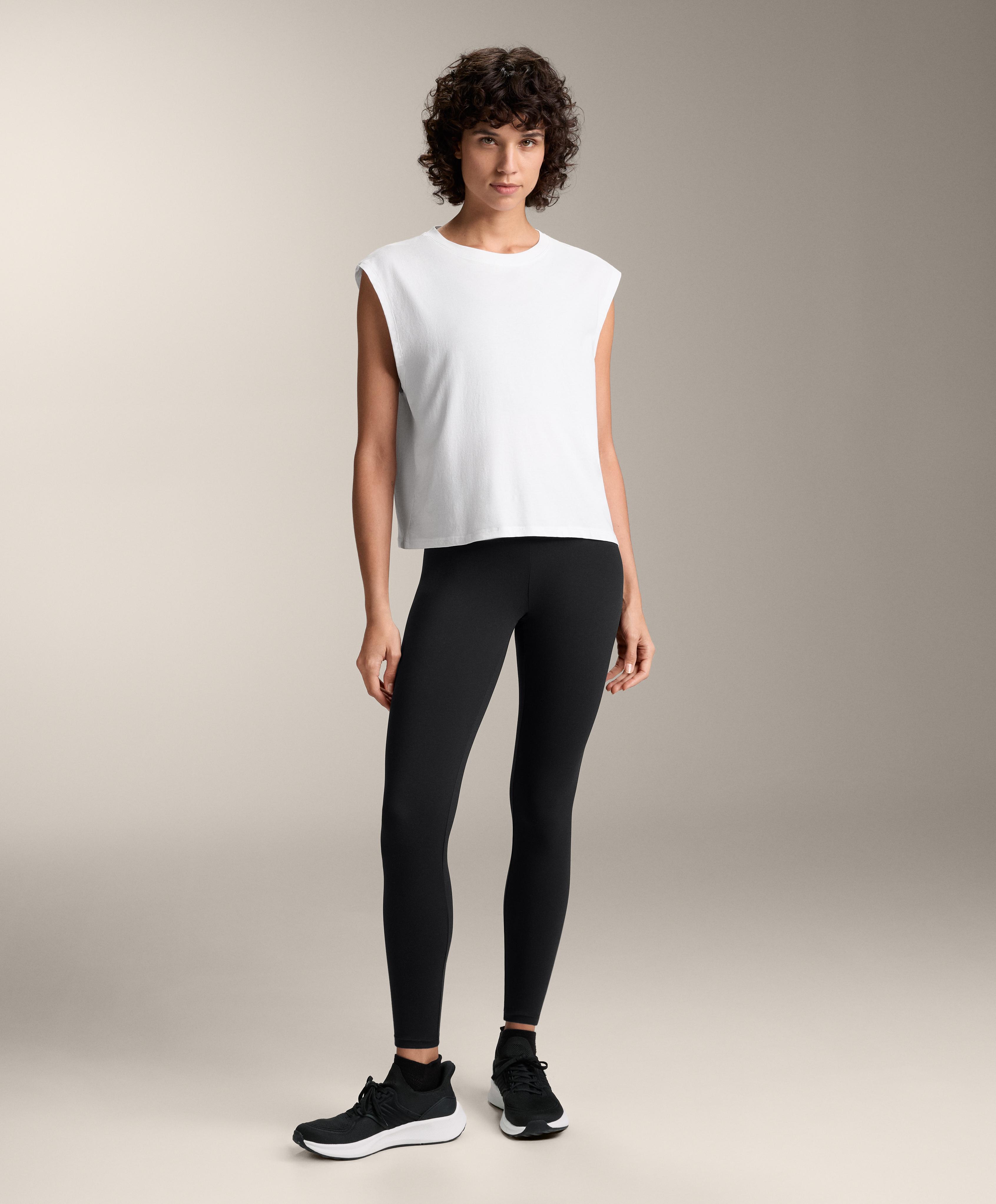 Cotton blend sleeveless T-shirt