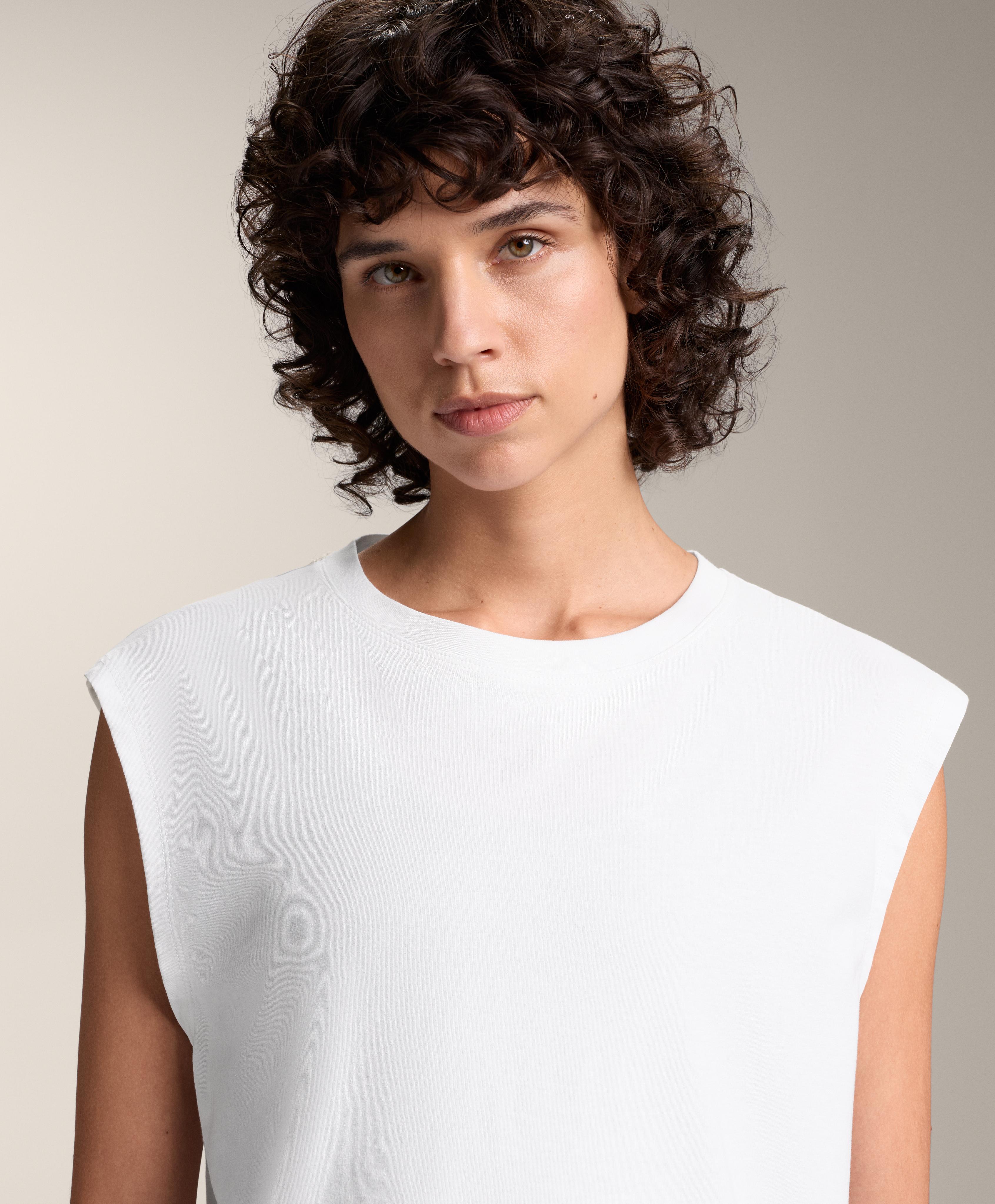 Cotton blend sleeveless T-shirt