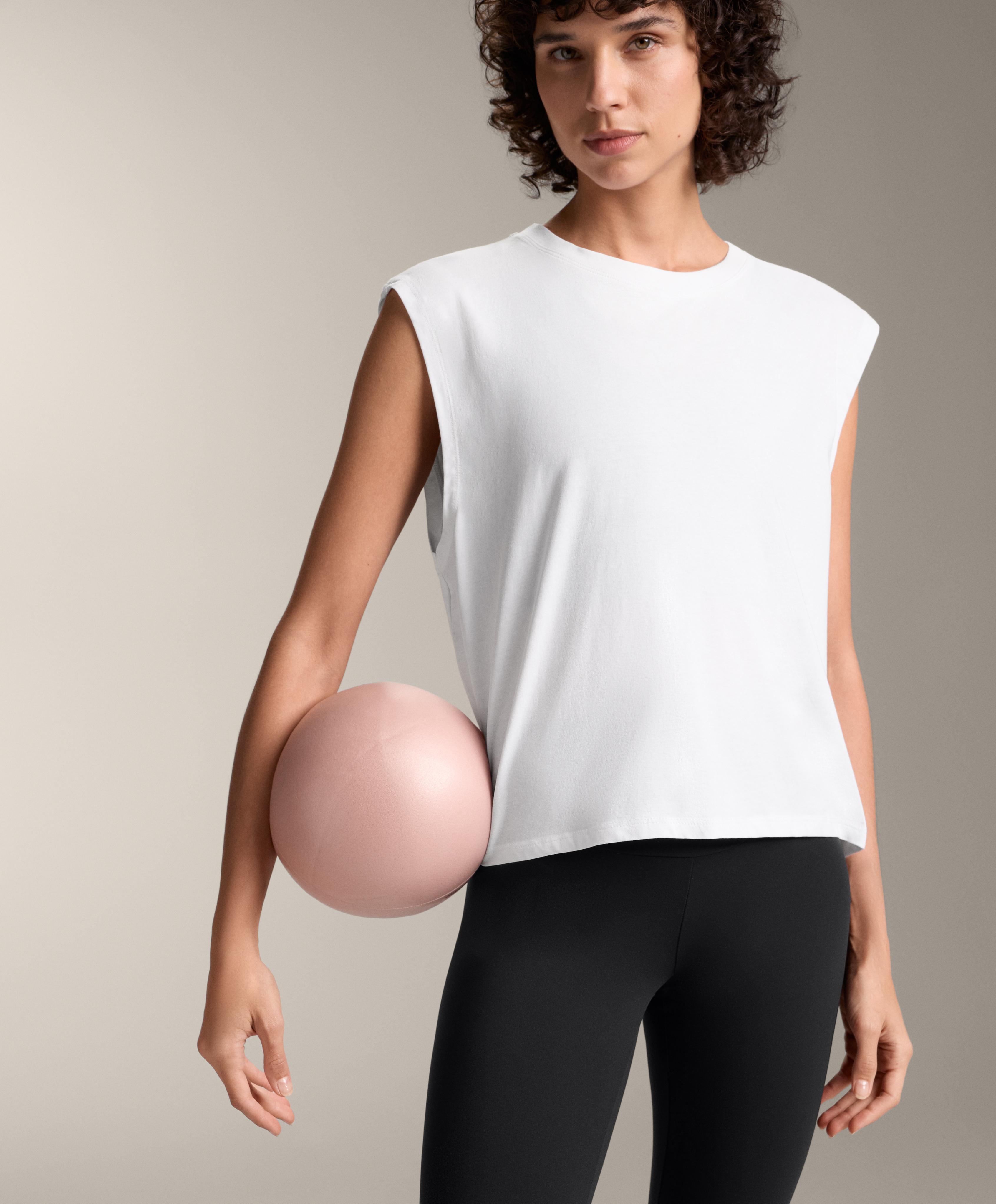 Cotton blend sleeveless T-shirt