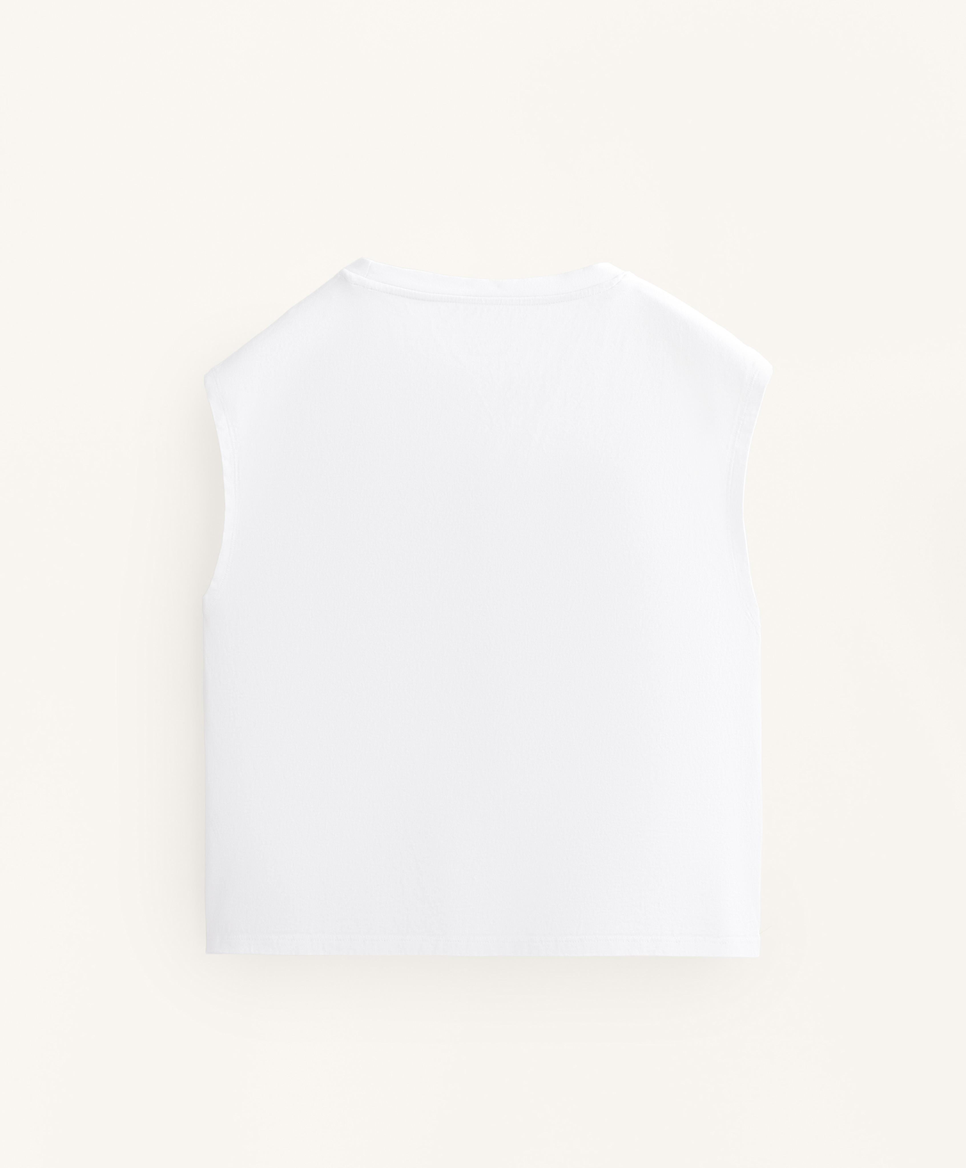Cotton blend sleeveless T-shirt