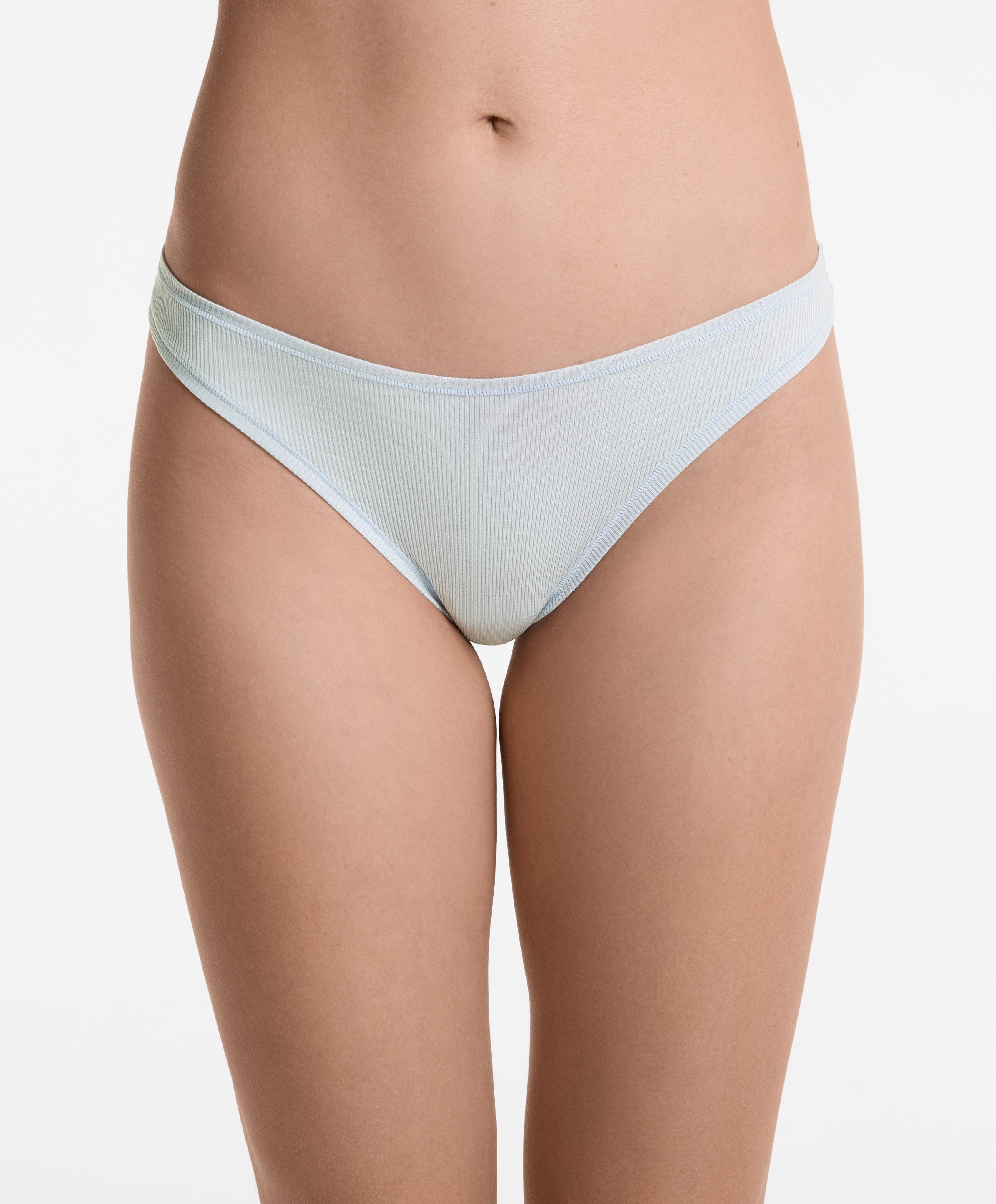 3 rib U-cut logo Brazilian briefs