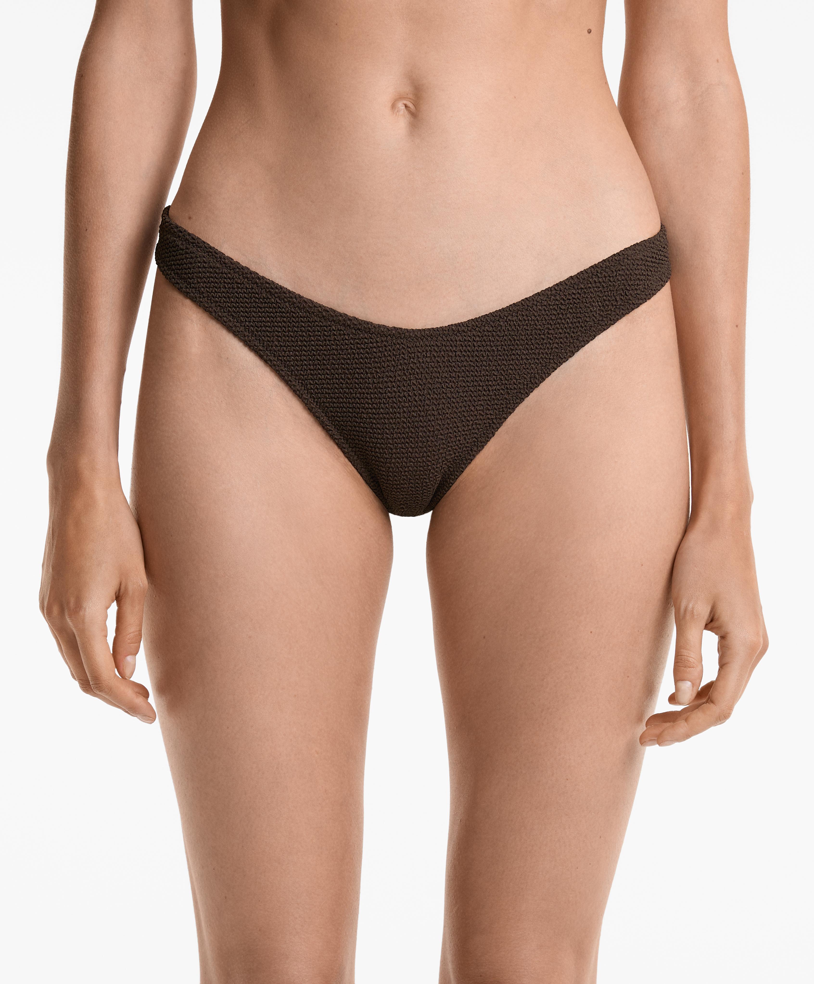 U-cut crinkle Brazilian bikini briefs