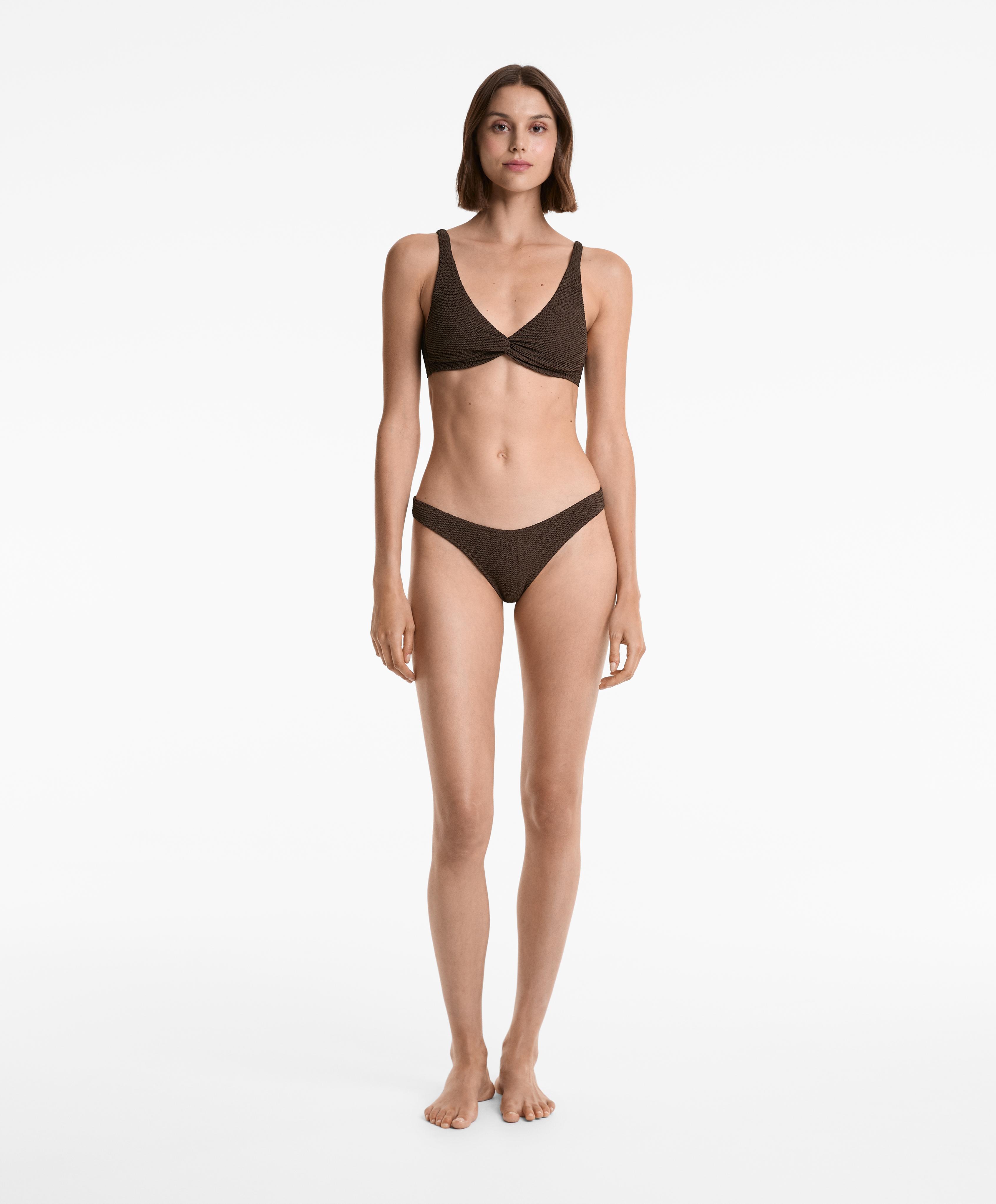 U-cut crinkle Brazilian bikini briefs