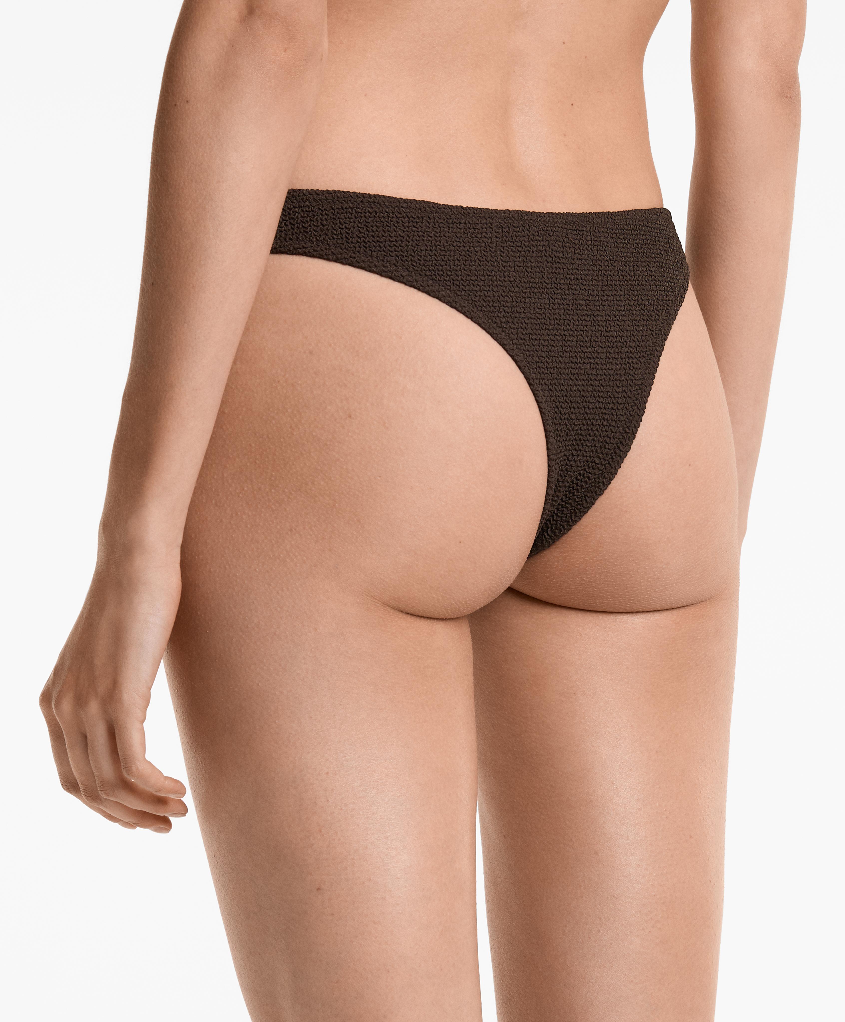 U-cut crinkle Brazilian bikini briefs