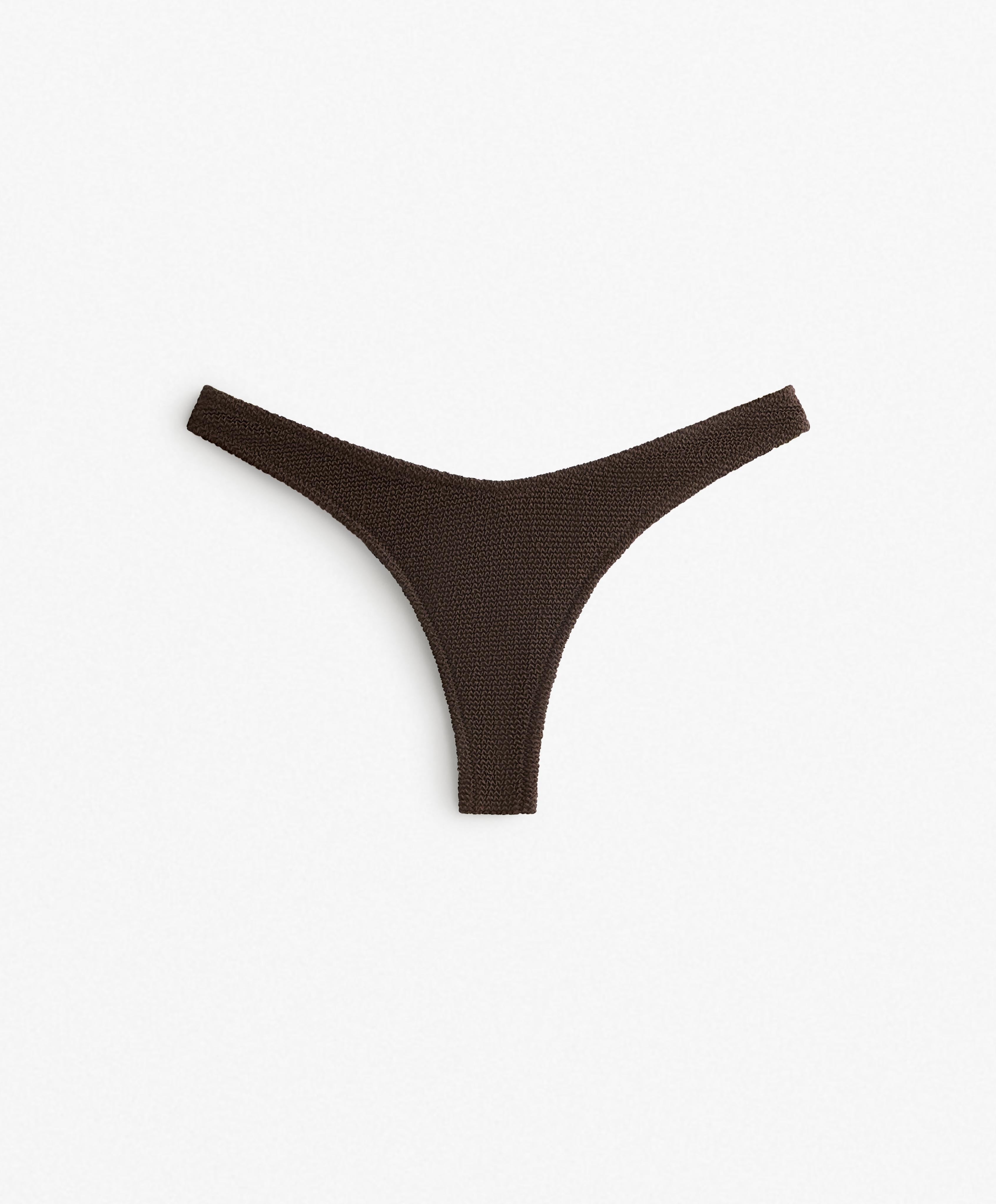 U-cut crinkle Brazilian bikini briefs