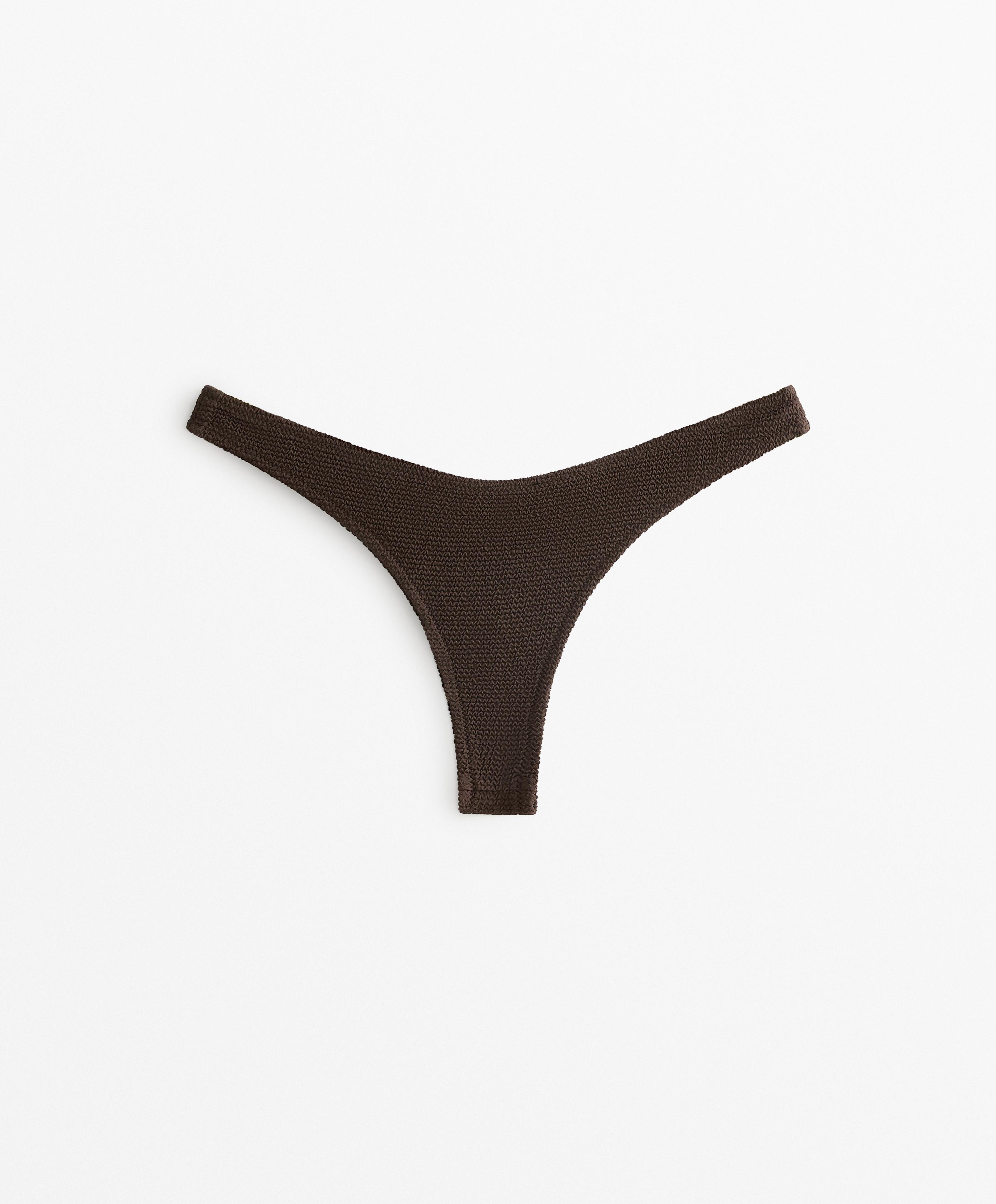 U-cut crinkle Brazilian bikini briefs