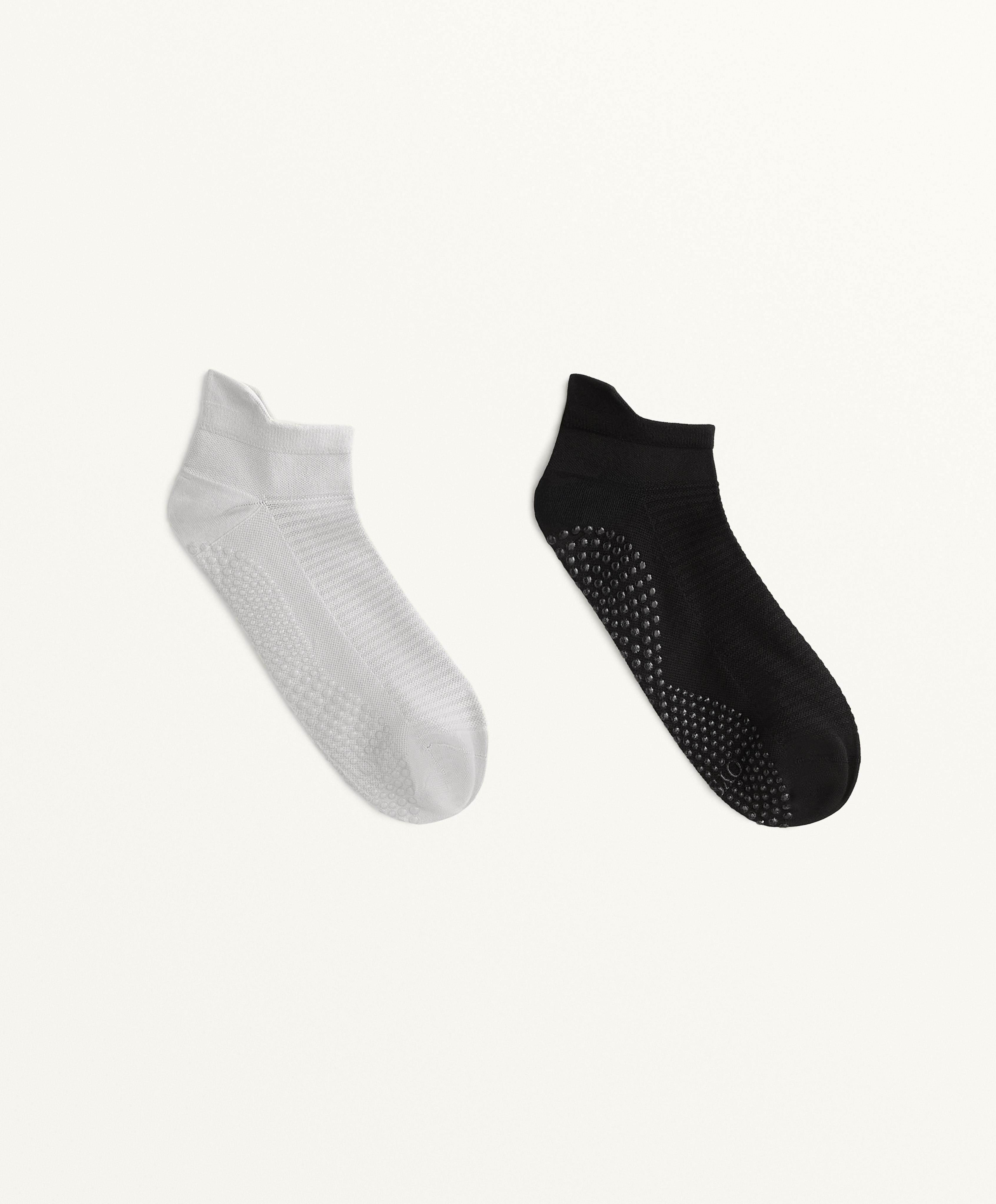 2 pairs of polyamide blend yoga and pilates sneaker socks