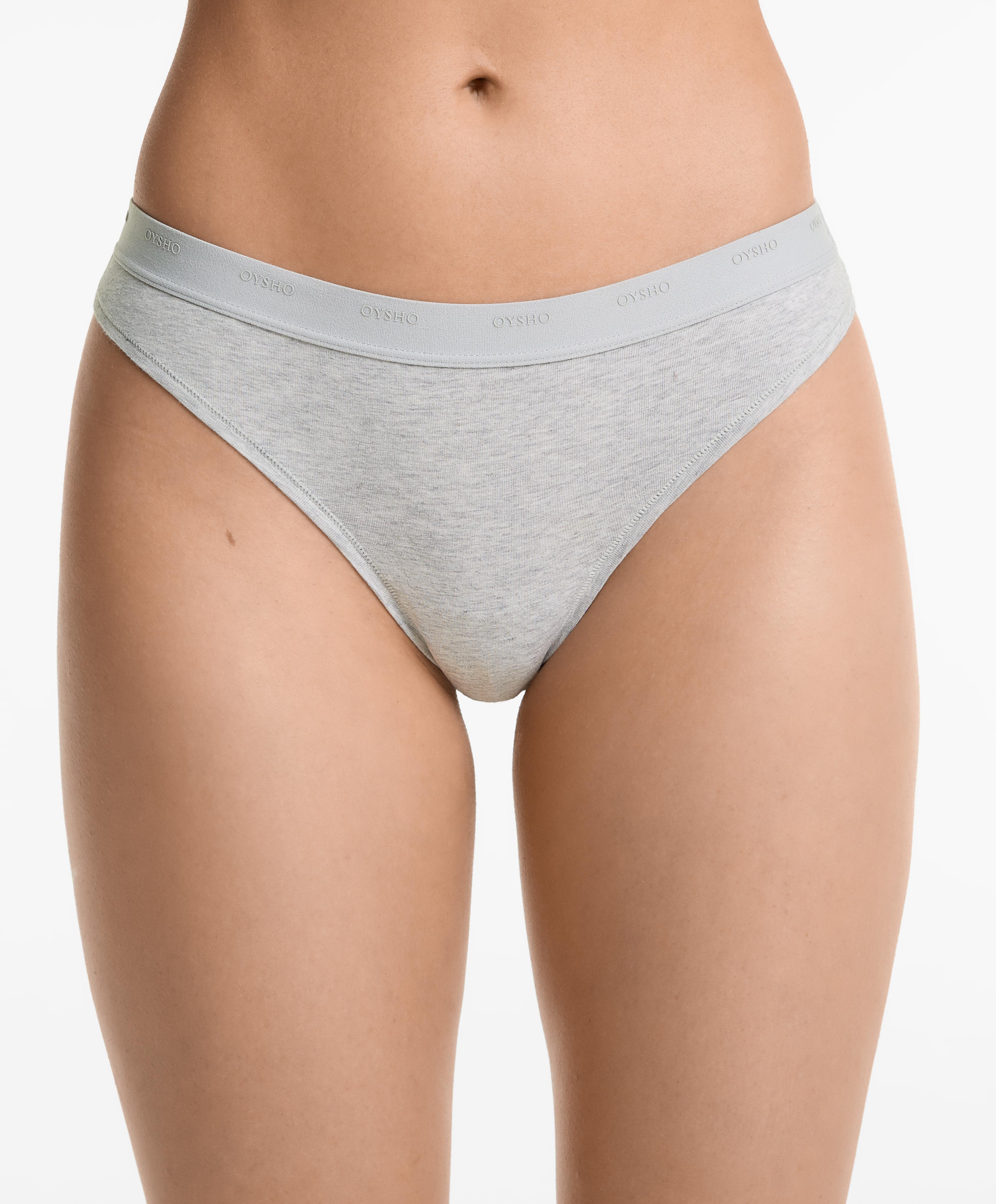 3 cotton blend logo thongs