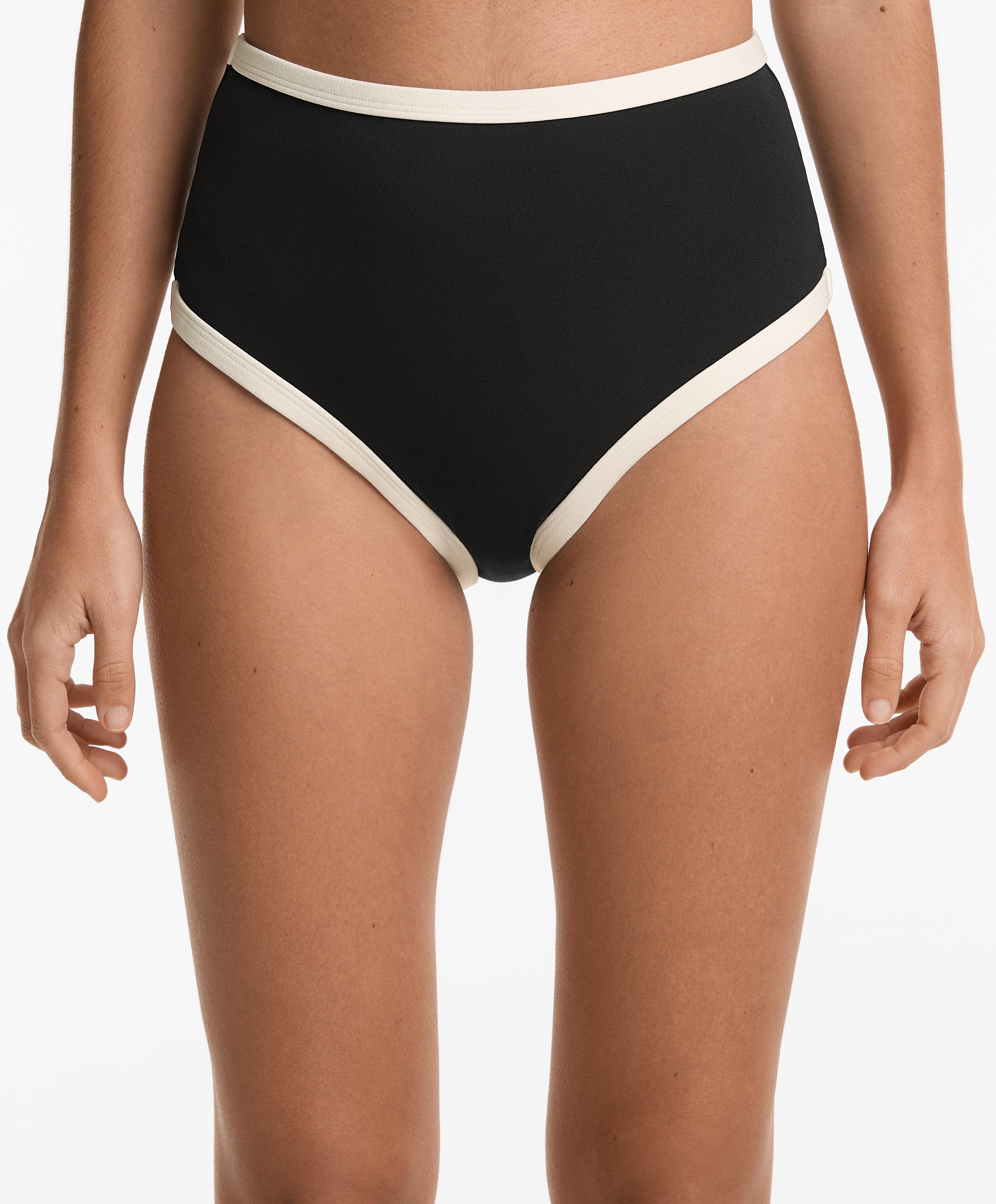 Bikini high-waisted bottoms contrast trim