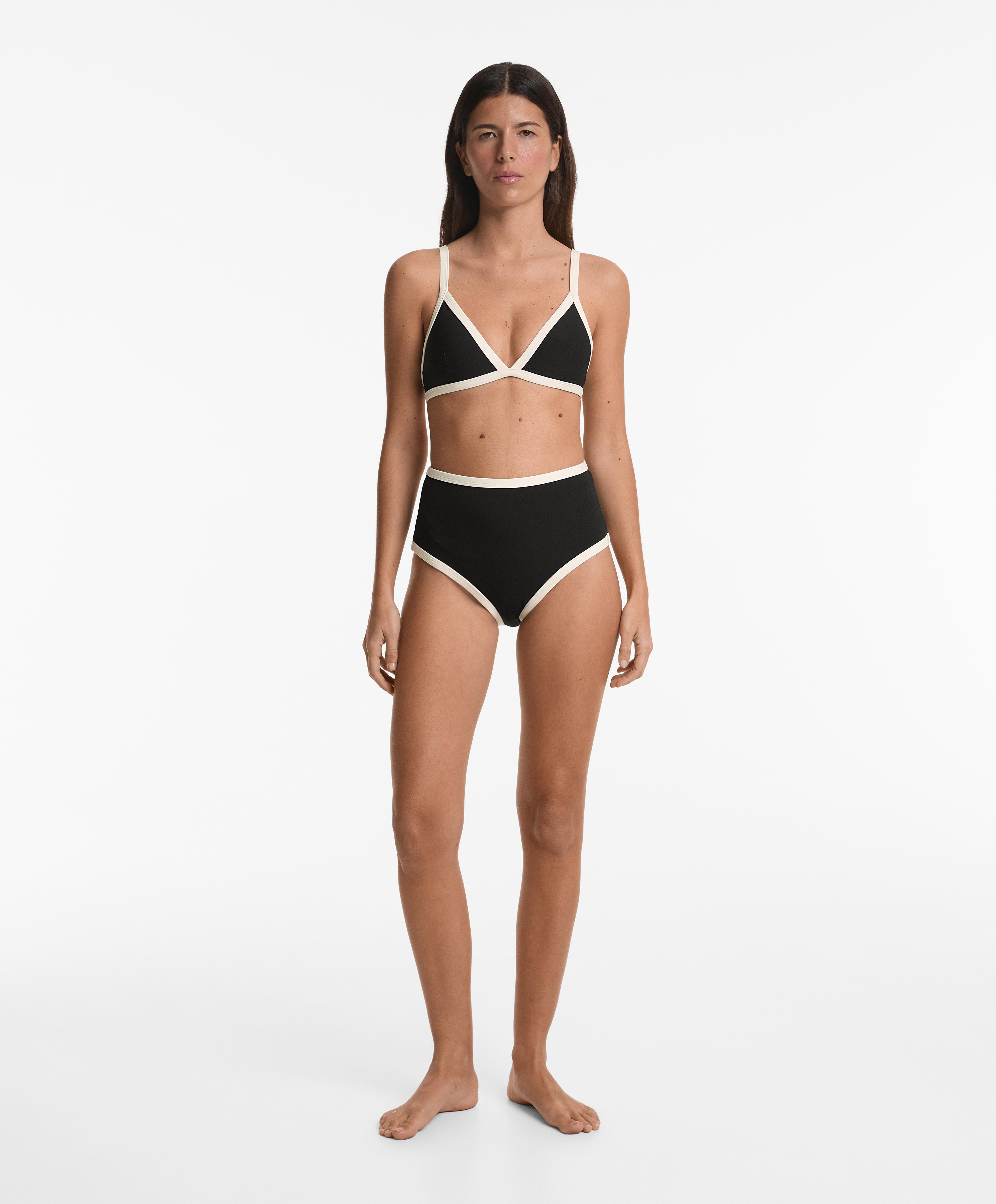 Bikini high-waisted bottoms contrast trim