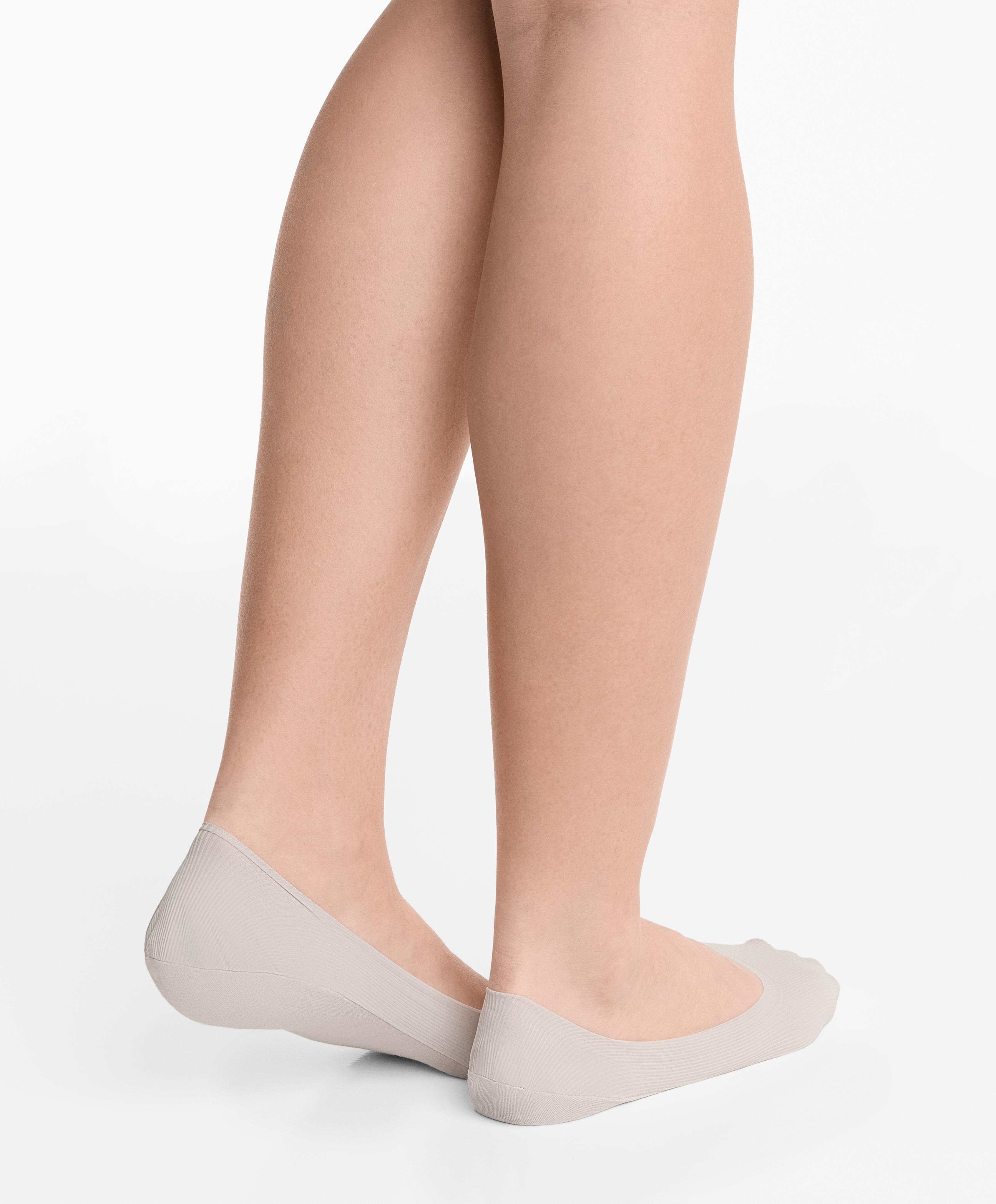 2 pairs of medium cut invisible socks with rib microfibre