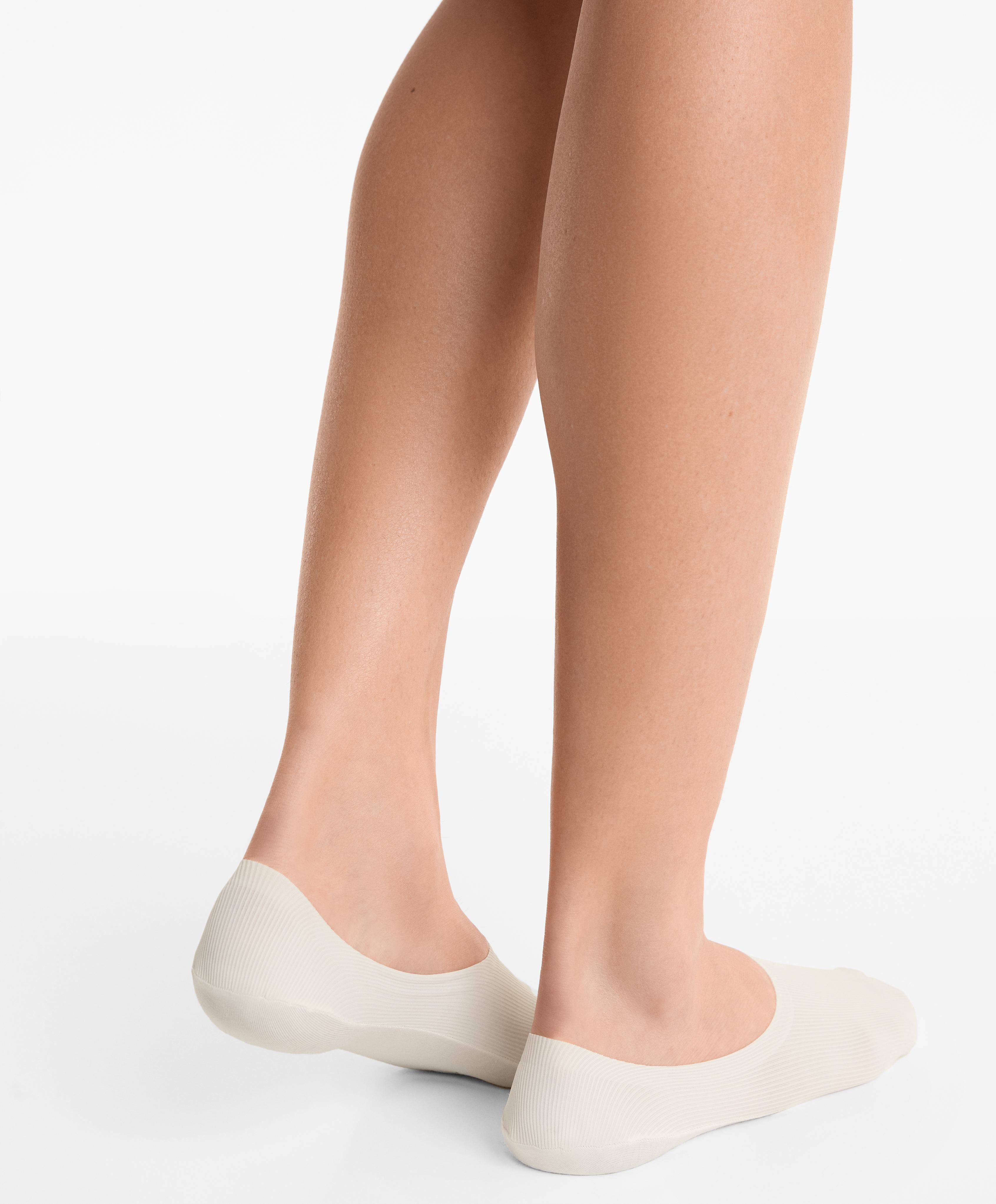 2 pairs of invisible high cut rib socks with microfibre