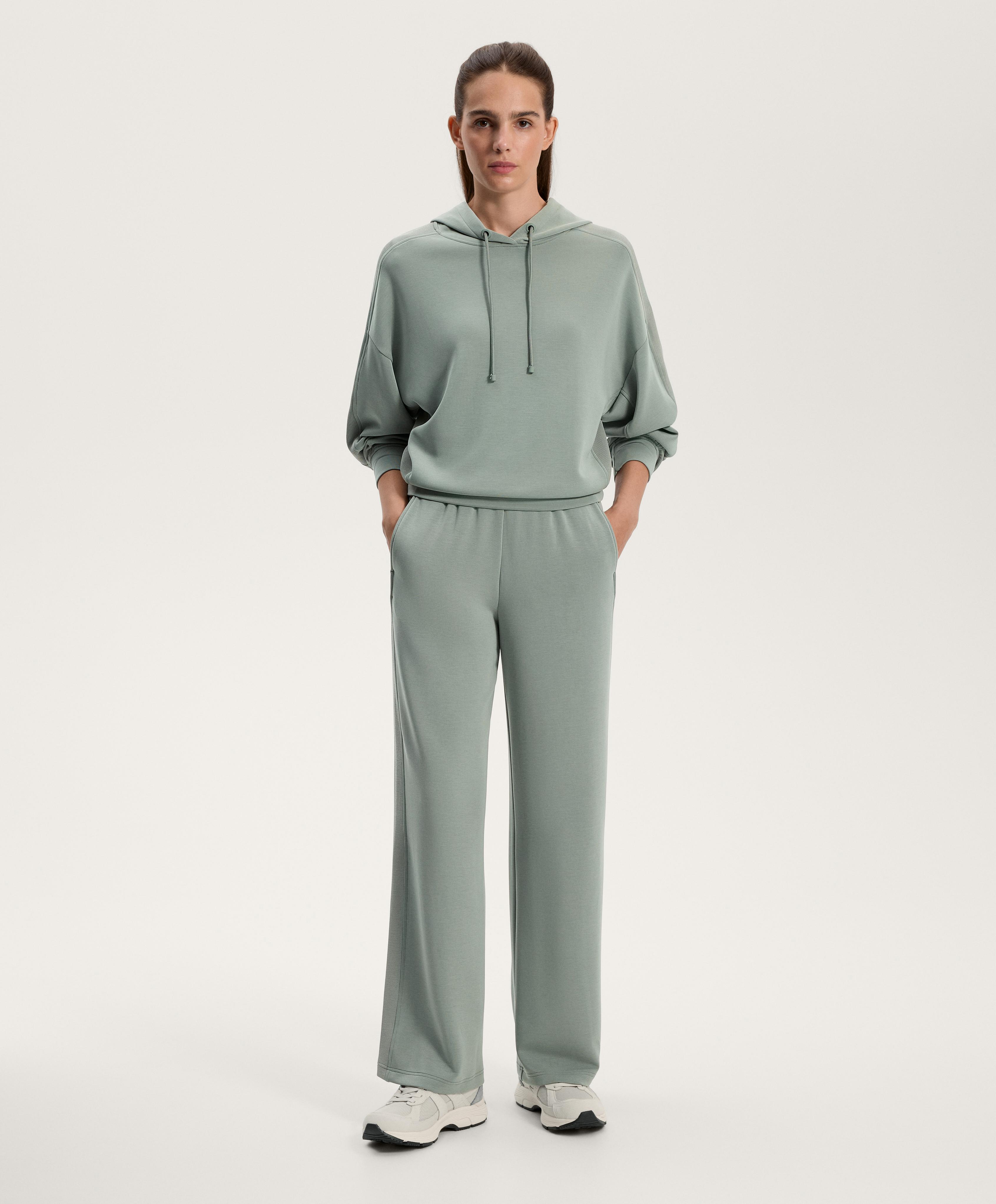 Boxy rib detail hoodie in soft modal