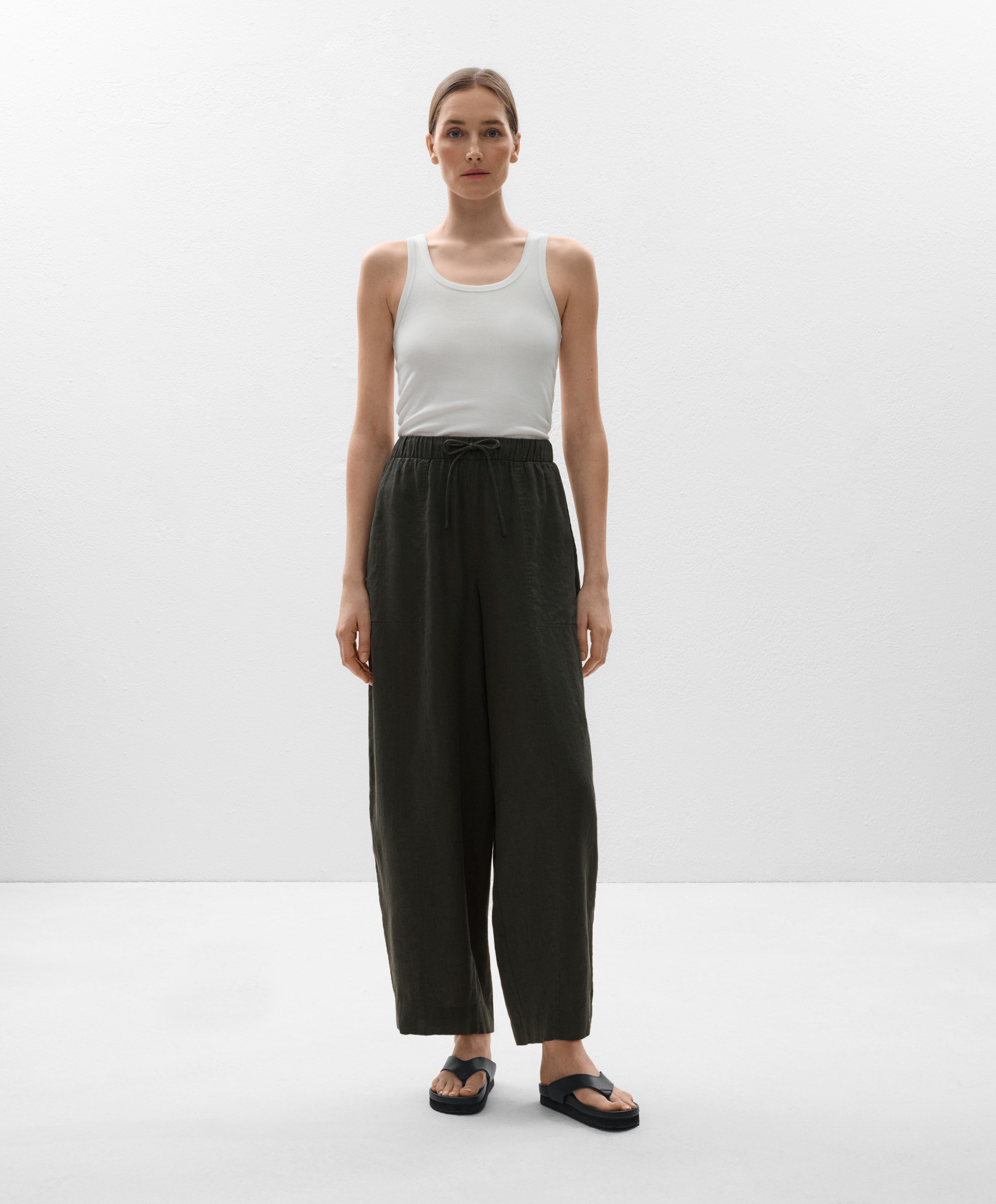 100% Linen Barrel Leg Trousers 2 100% Linen Barrel Leg Trousers