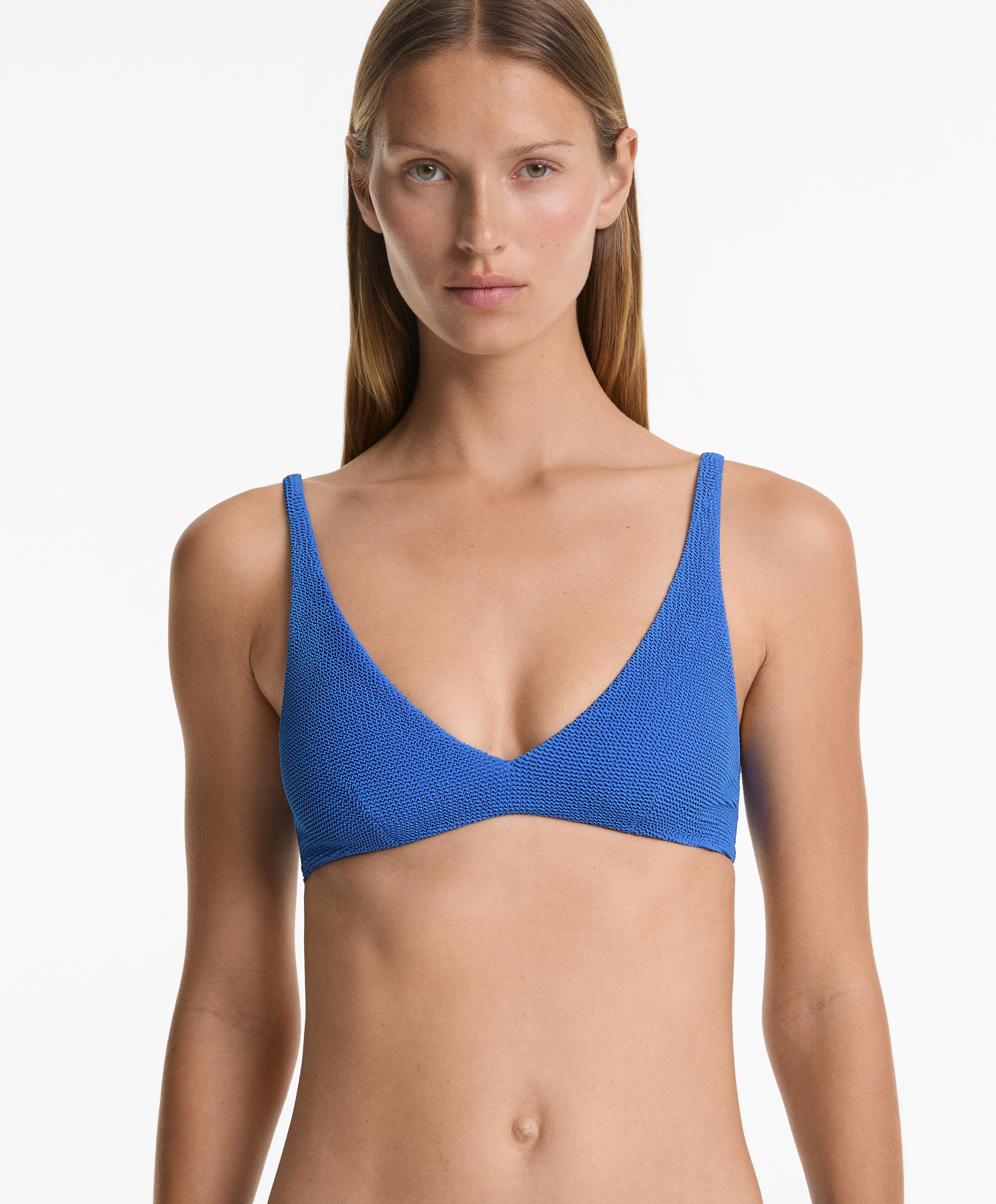 Halterneck crinkle bikini top